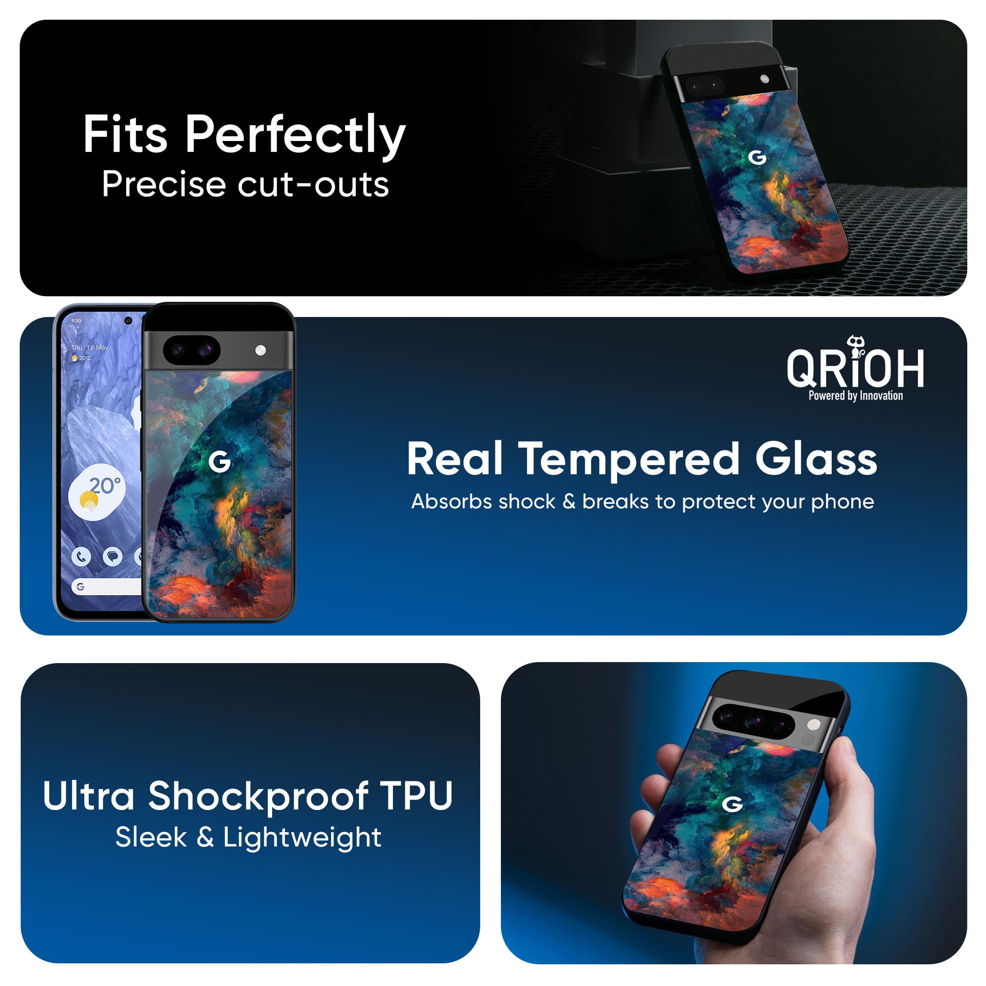 Colored Storm Glass Case for Google Pixel 9