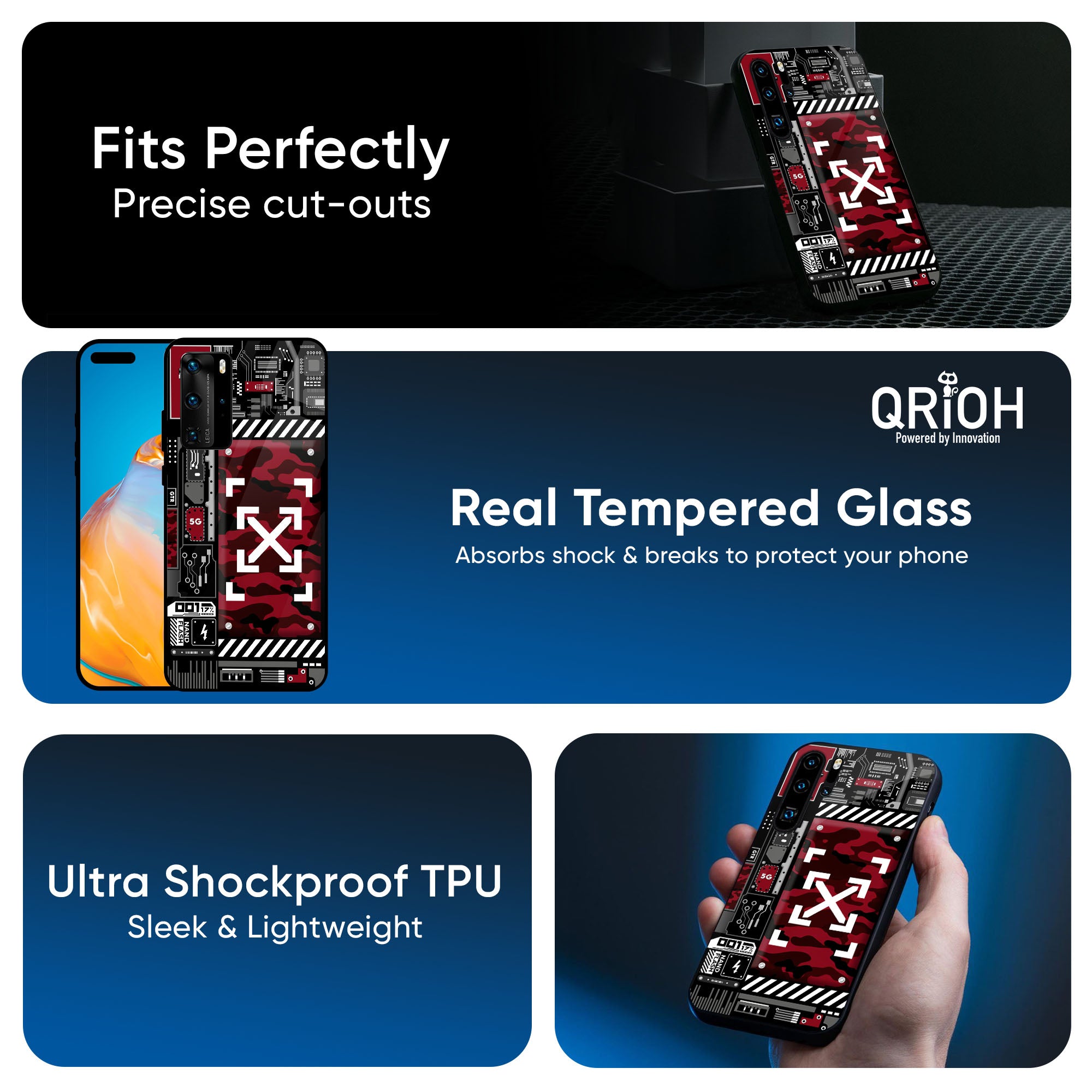 Technology Art Glass Case for Huawei P30 Pro