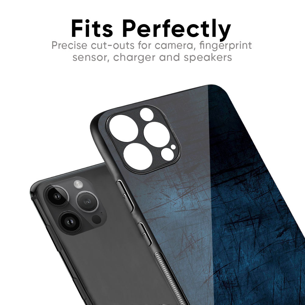 Dark Blue Grunge Glass Case for iPhone 16 Pro Max