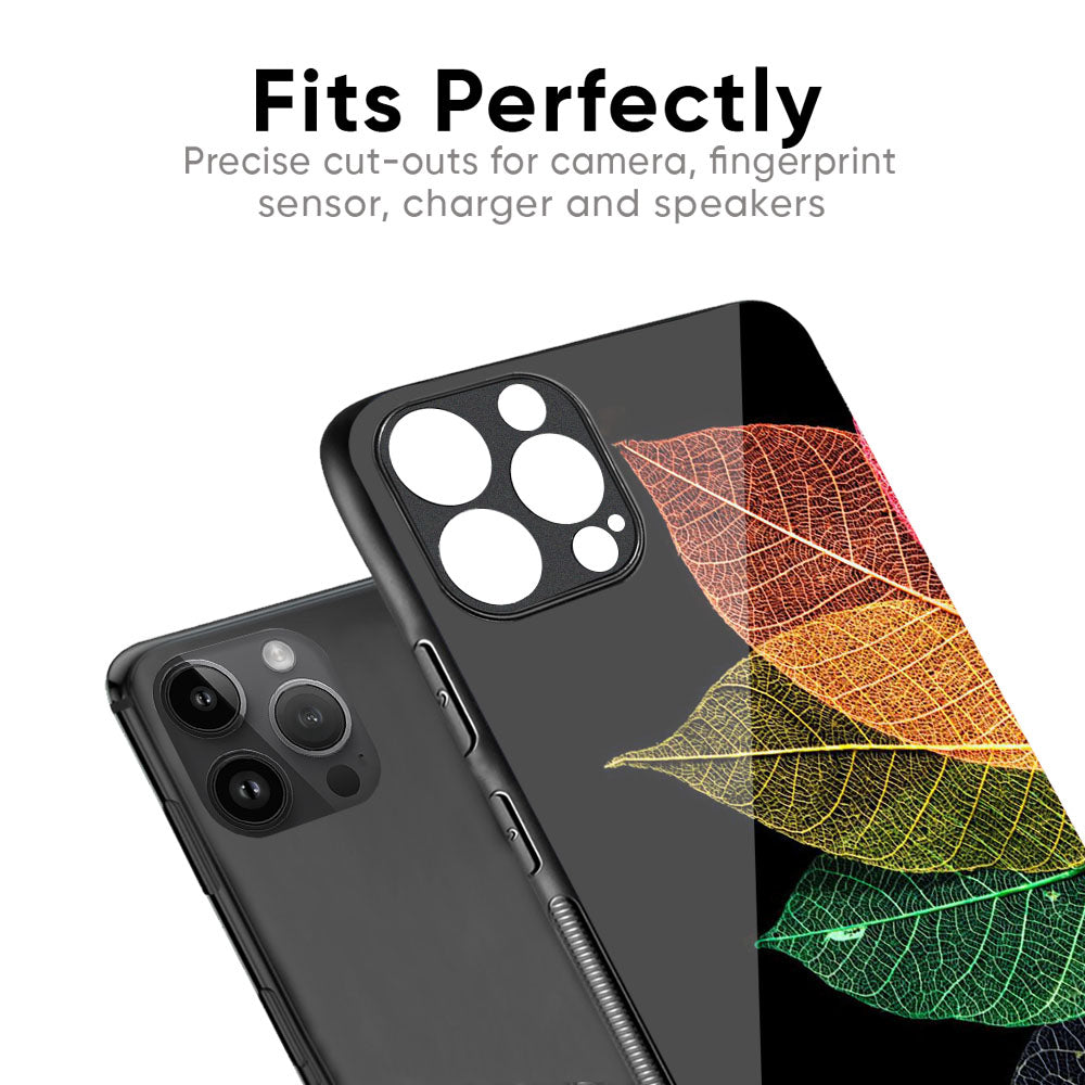 Colorful Leaves Glass Case for iPhone 16
