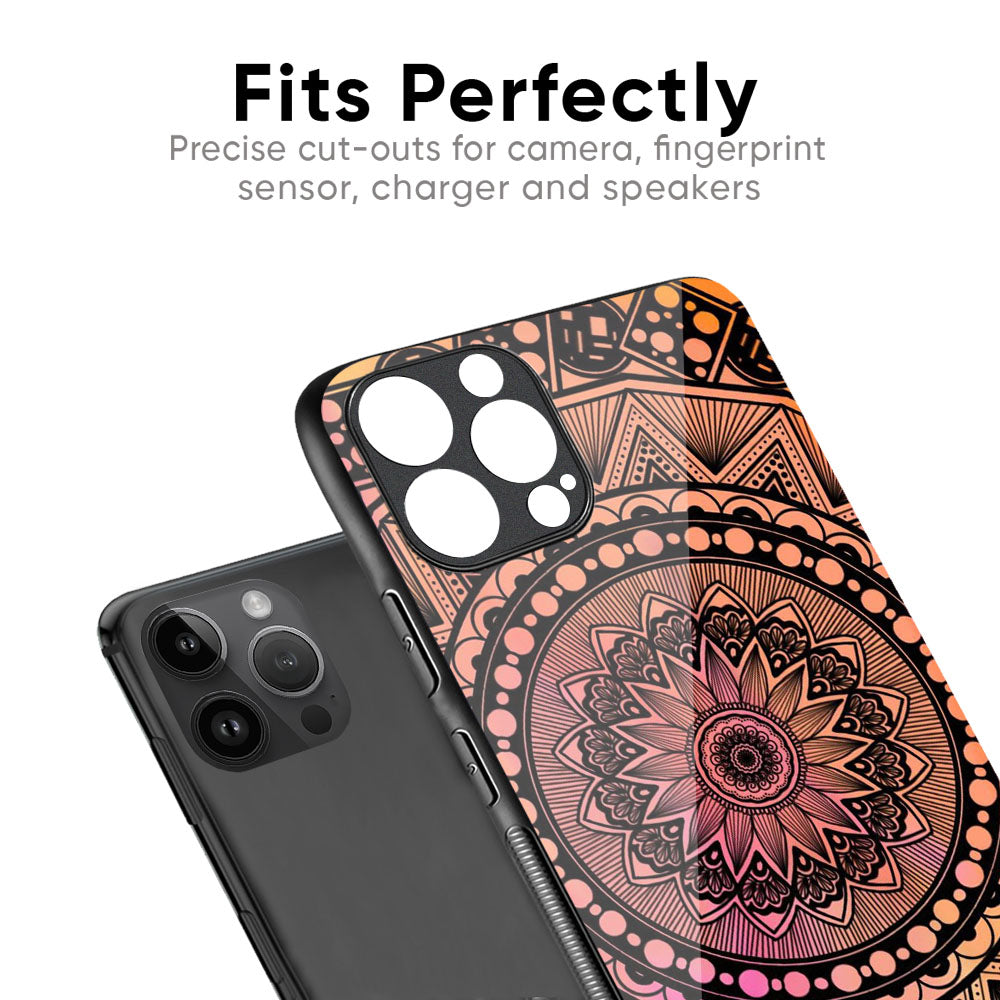 Floral Mandala Glass Case for iPhone 16 Pro Max