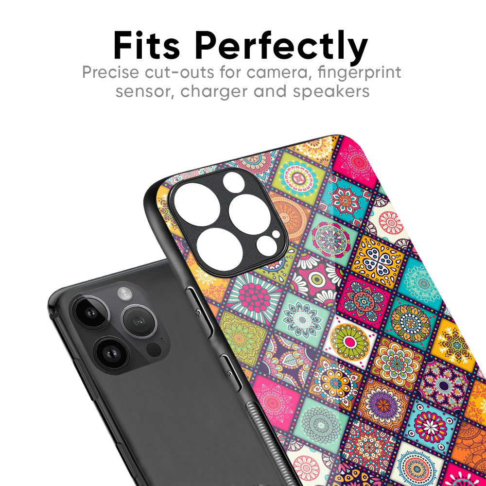 Multicolor Mandala Glass Case for iPhone 16 Pro Max