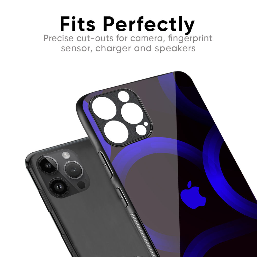 Blue Ring Light Glass Case for iPhone 16 Pro Max