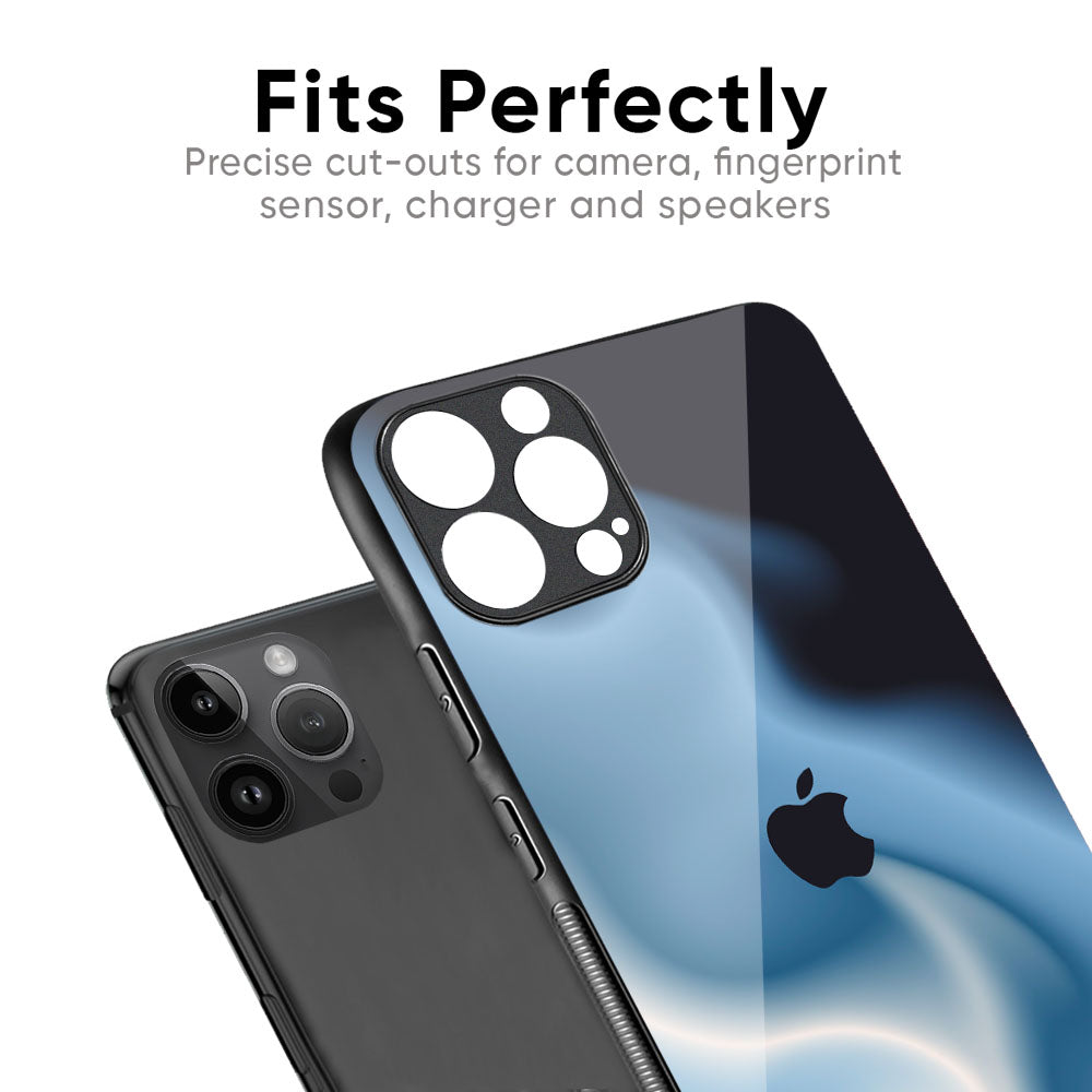 Blue Waves Glass Case for iPhone 16 Pro Max