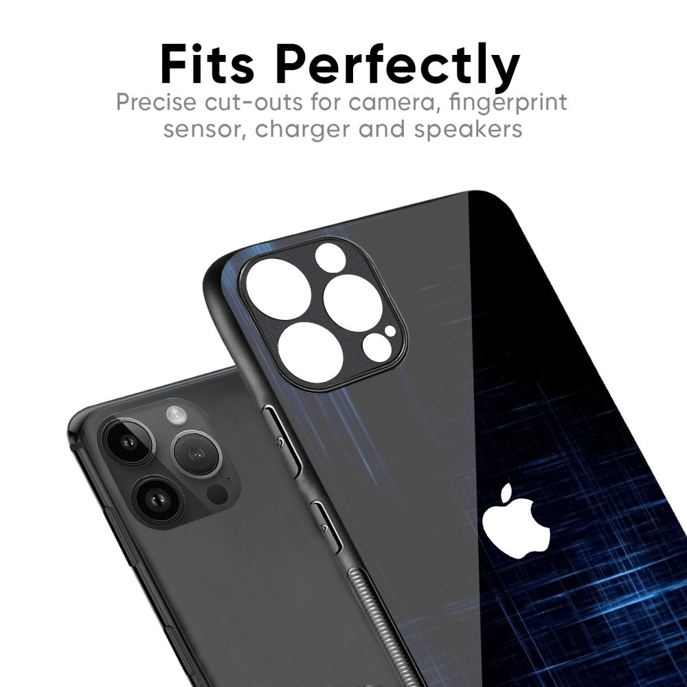 Blue Scratch Glass Case for iPhone 16 Pro Max