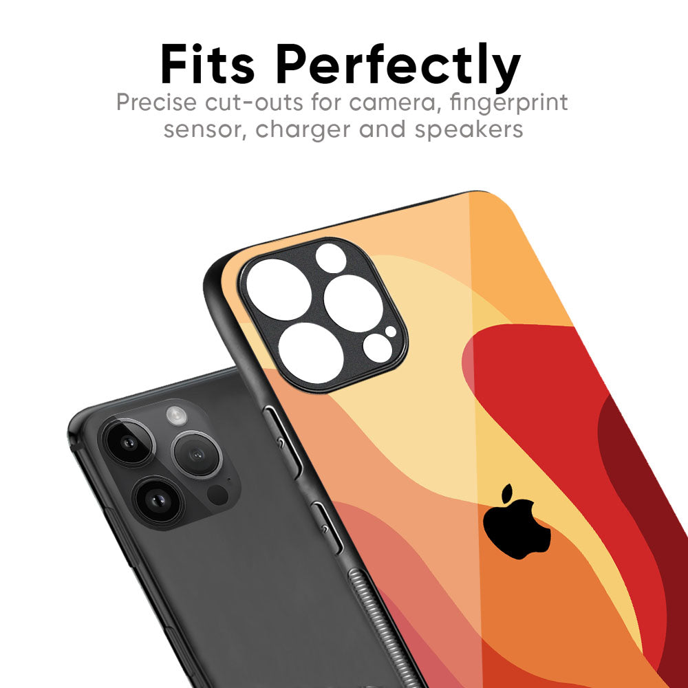 Magma Color Pattern Glass Case for iPhone 16 Pro Max