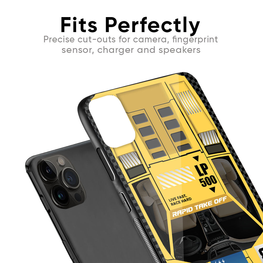 Yellow Racing Car Glass Case for iPhone 6S