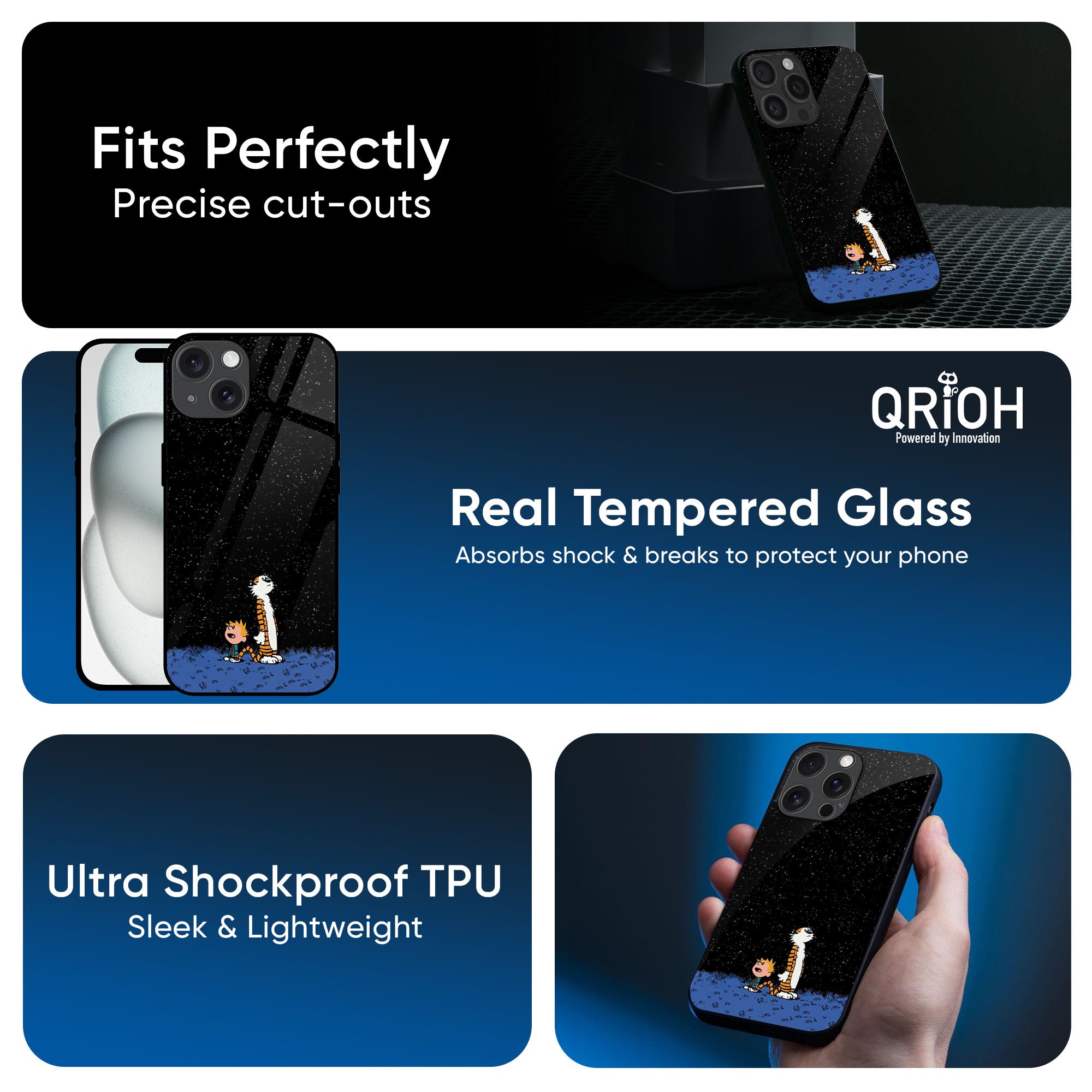 Night Sky Star Glass Case for iPhone 16 Pro Max