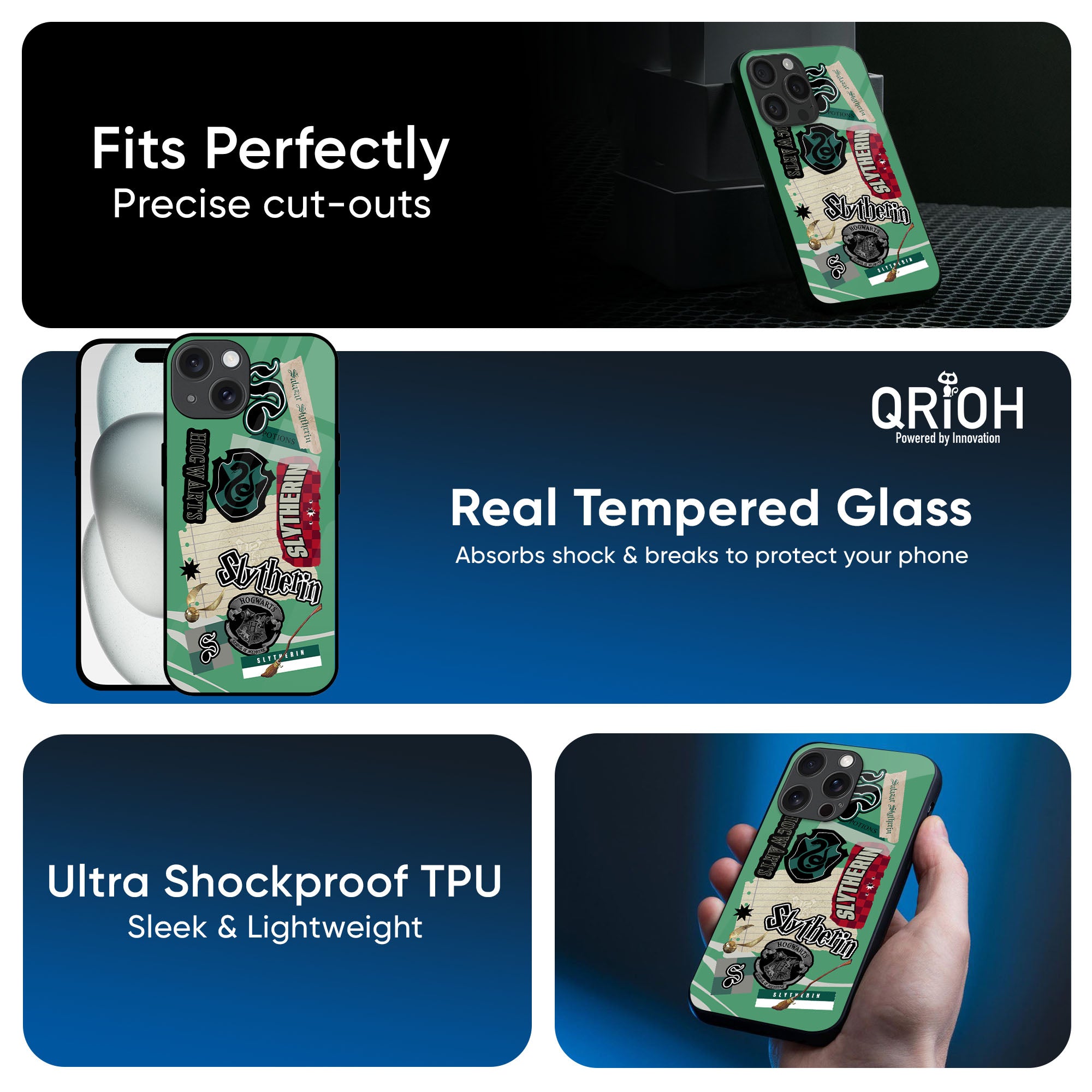 Slytherin Glass Case for iPhone 16 Pro Max