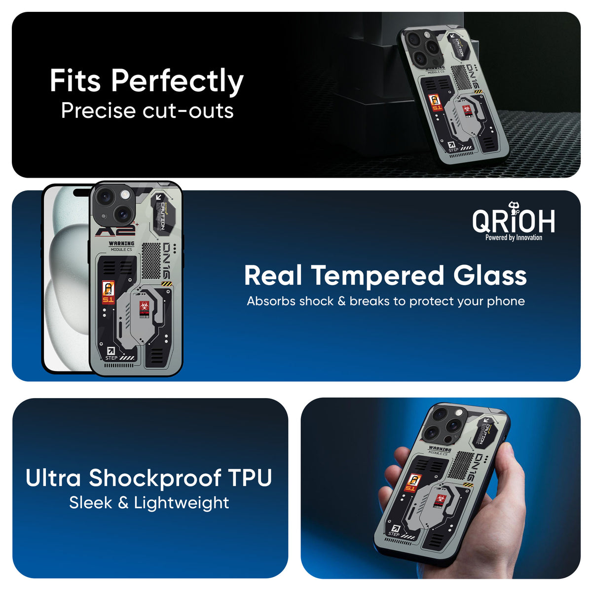 Techno Vibes Glass Case for iPhone 15 Pro Max
