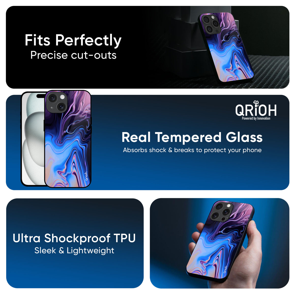 Psychic Texture Glass Case for iPhone 16 Plus