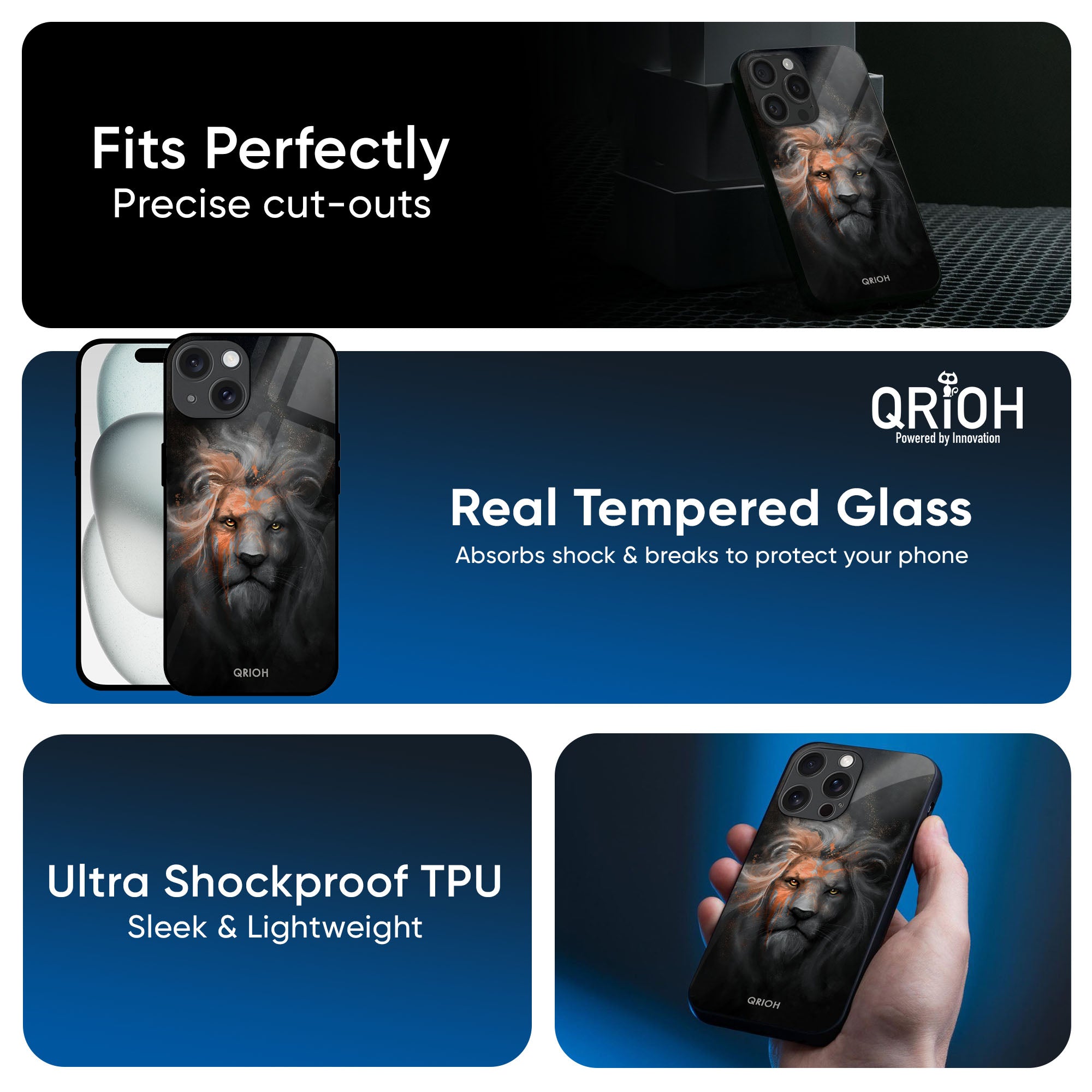 Devil Lion Glass Case for iPhone 16 Pro Max