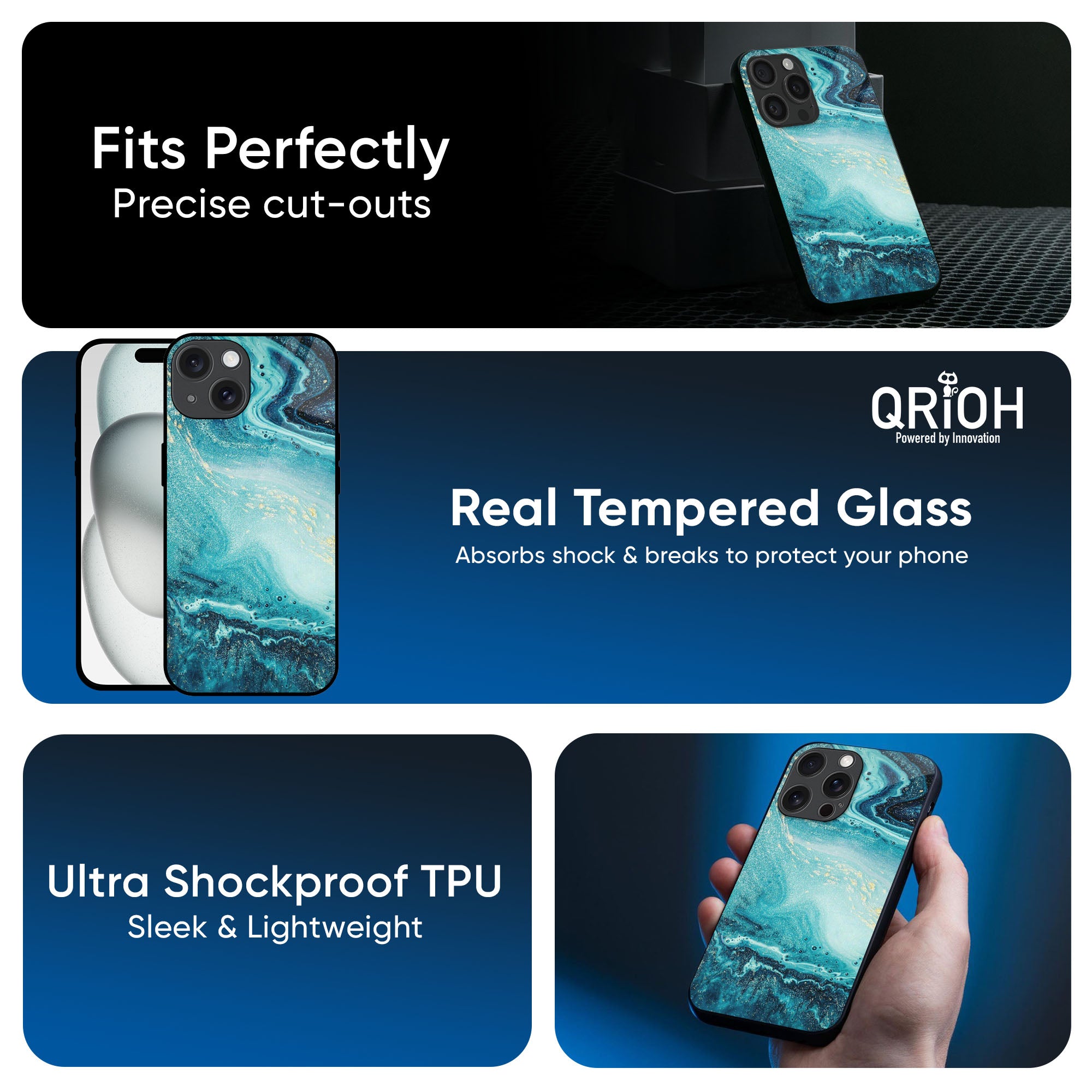Sea Water Glass Case for iPhone 16 Pro Max