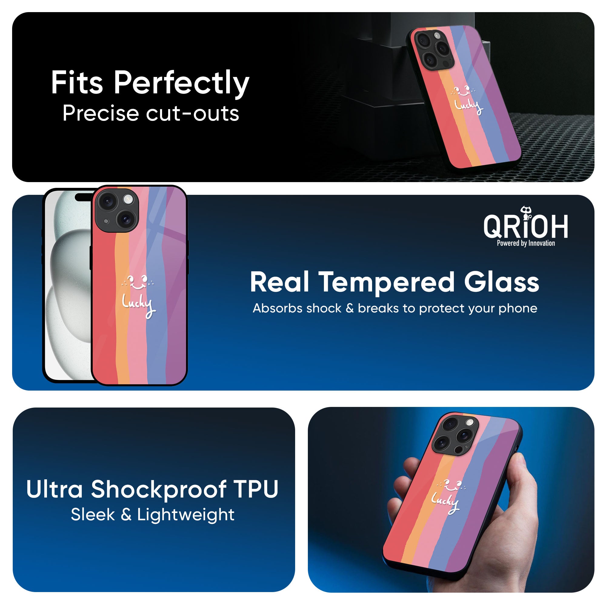 Lucky Abstract Glass Case for iPhone 16 Pro Max