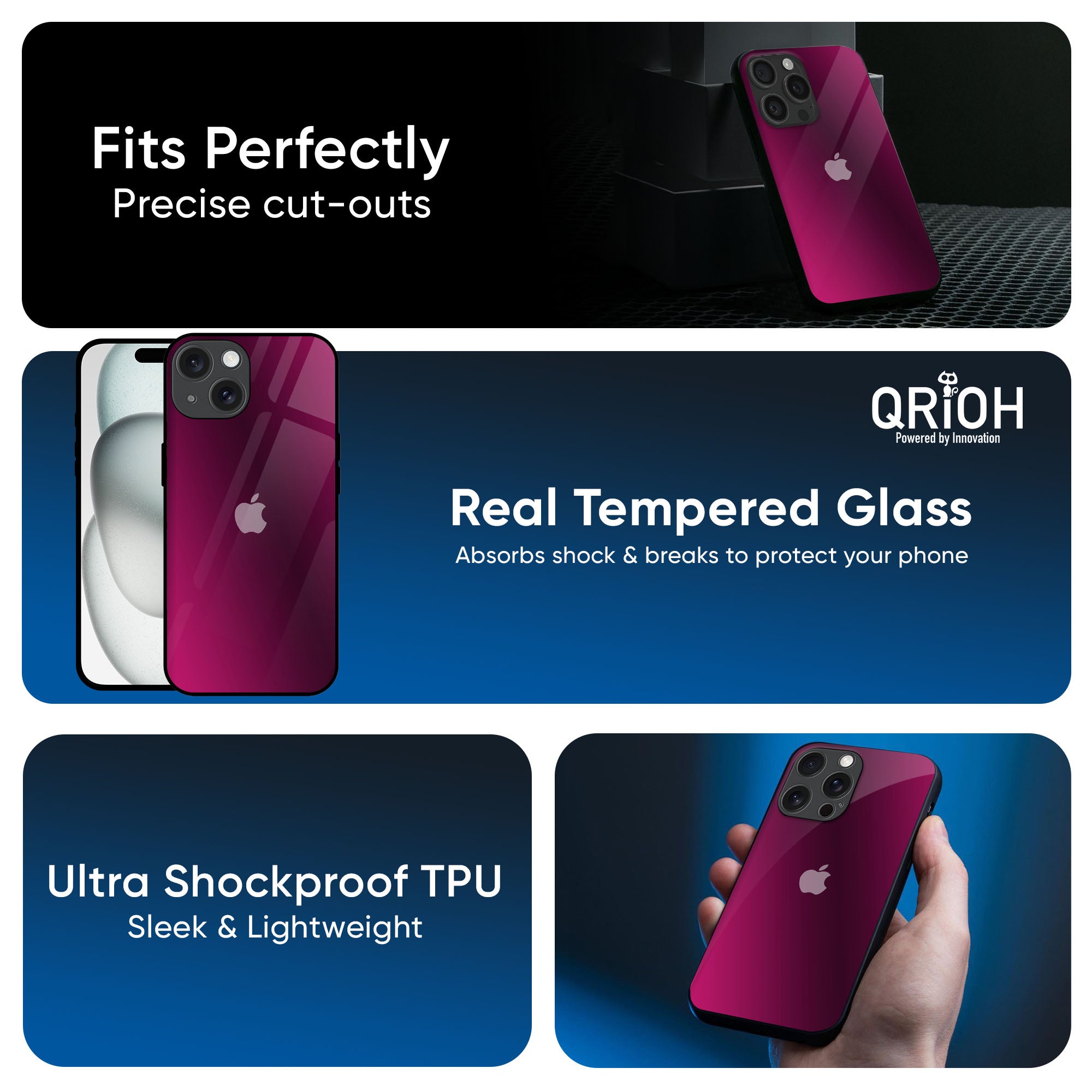 Pink Burst Glass Case for iPhone 16 Pro Max