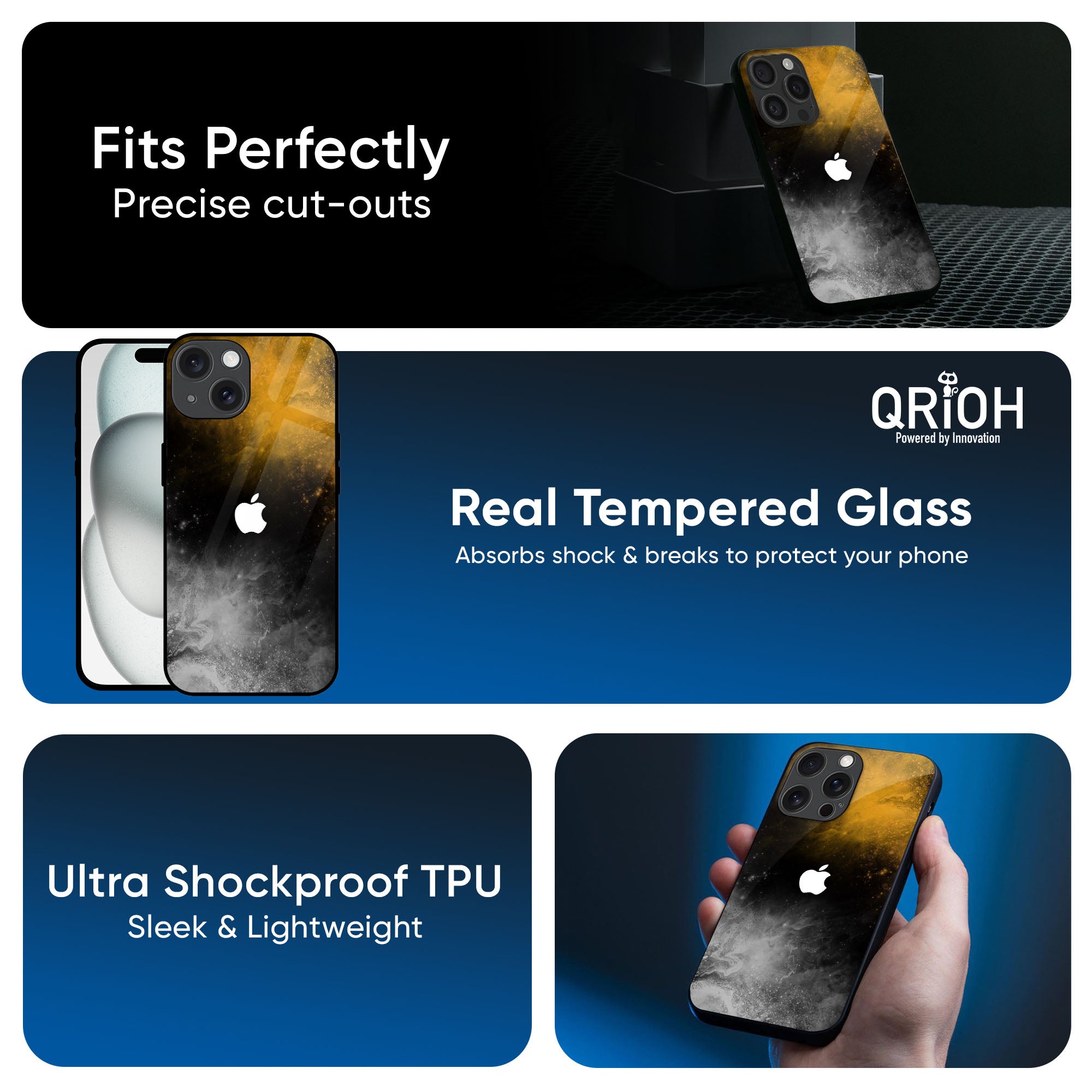Gold Gradient Glass Case for iPhone 16 Pro Max