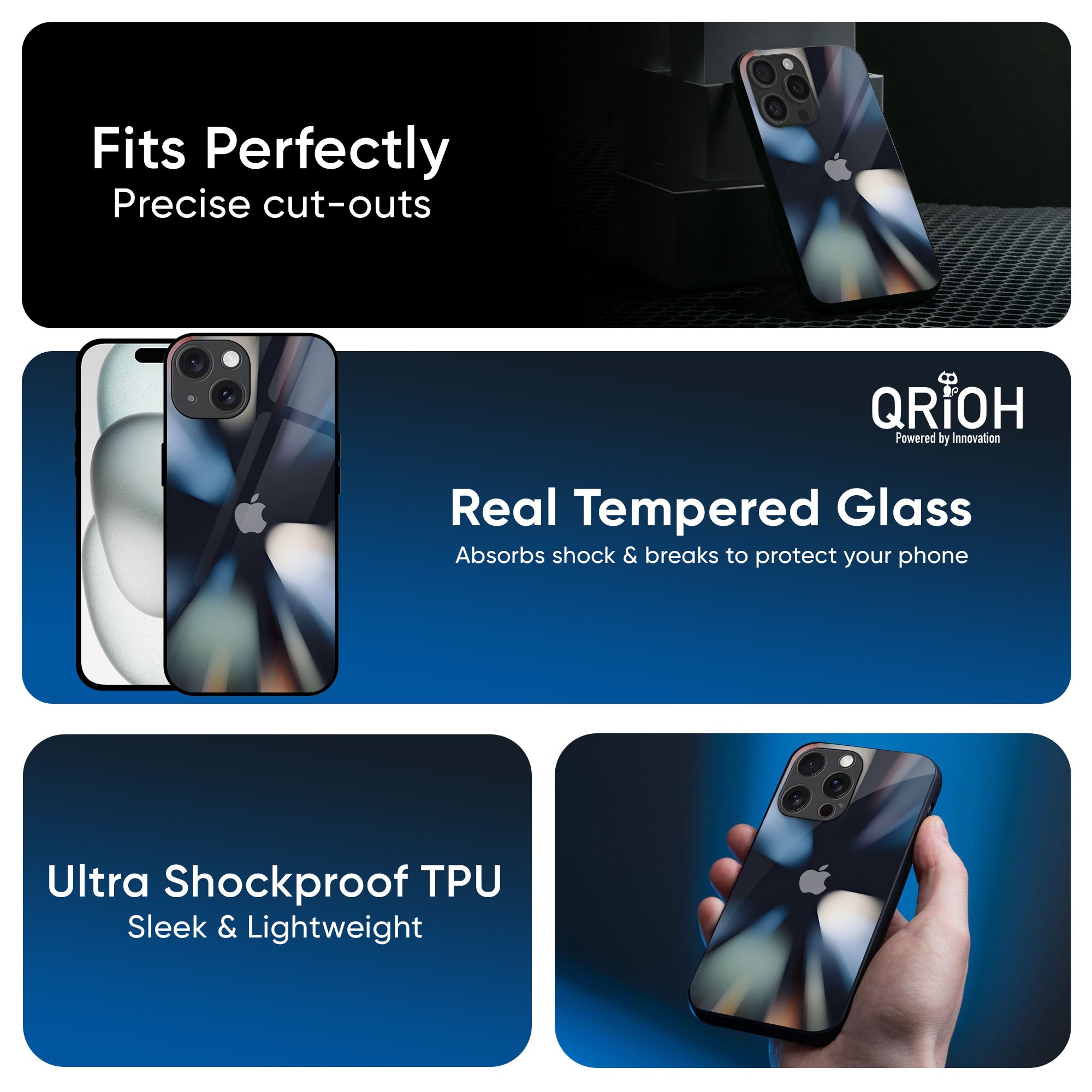 Colorful Illusion Glass Case for iPhone 16 Pro Max