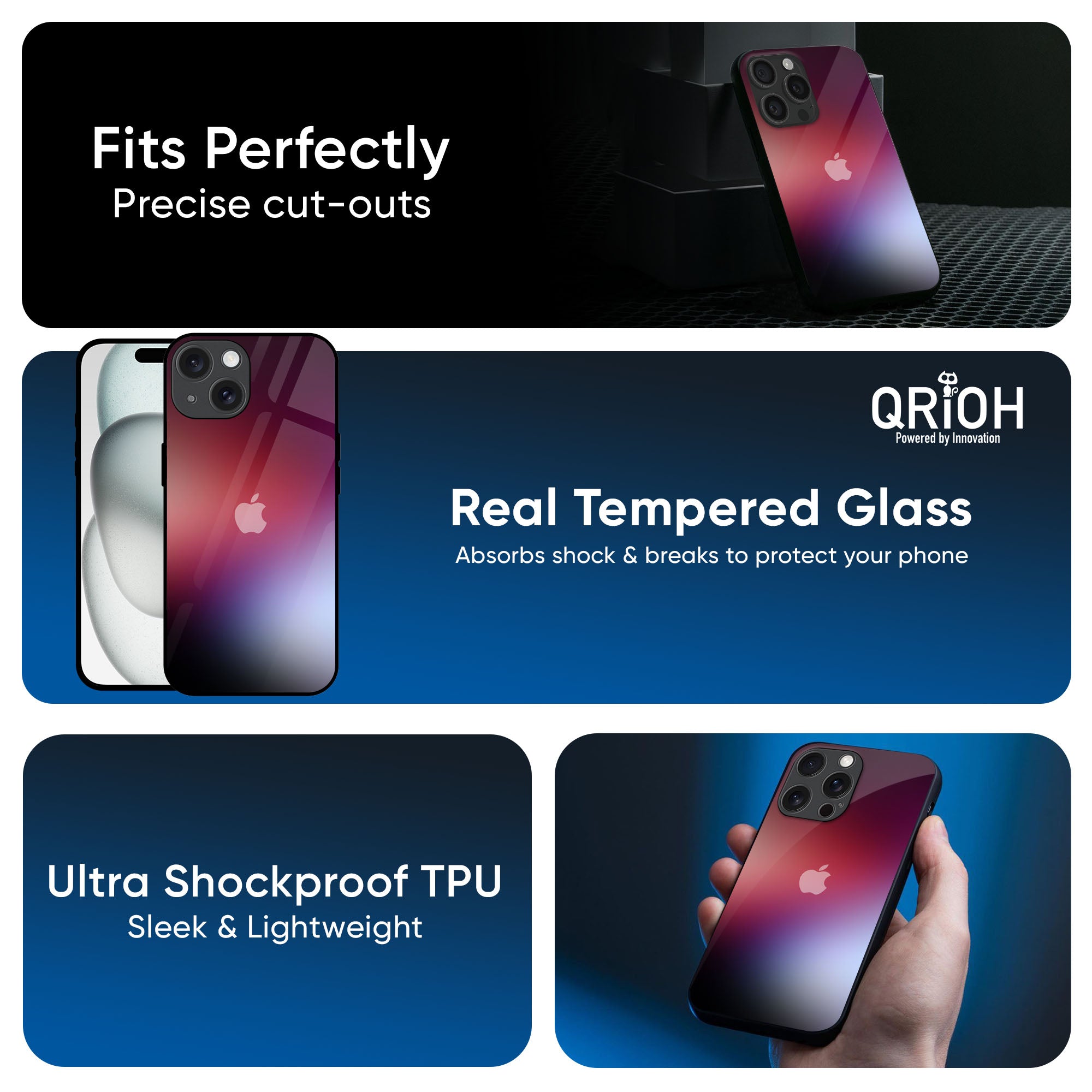 Gaussian Red Glass Case for iPhone 16 Pro Max