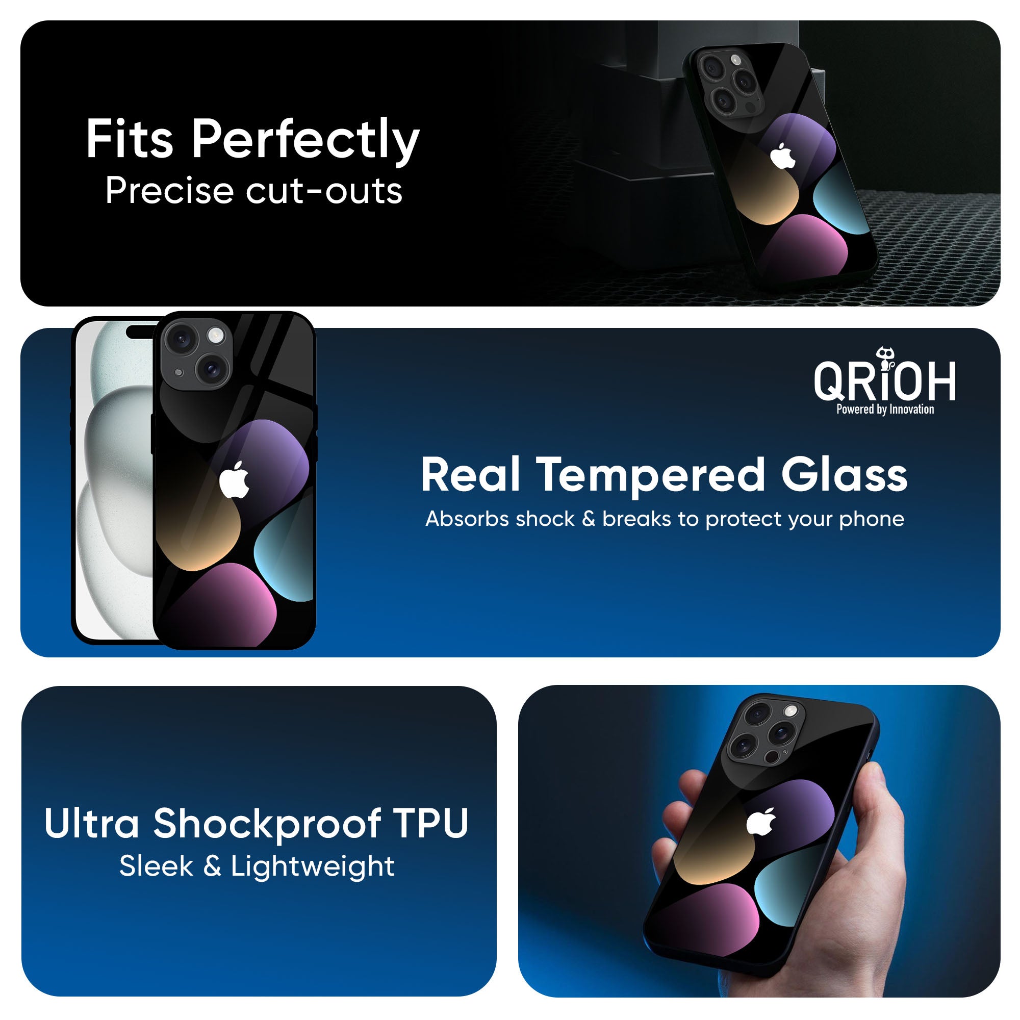 Color Icon Glass Case for iPhone 16 Pro Max