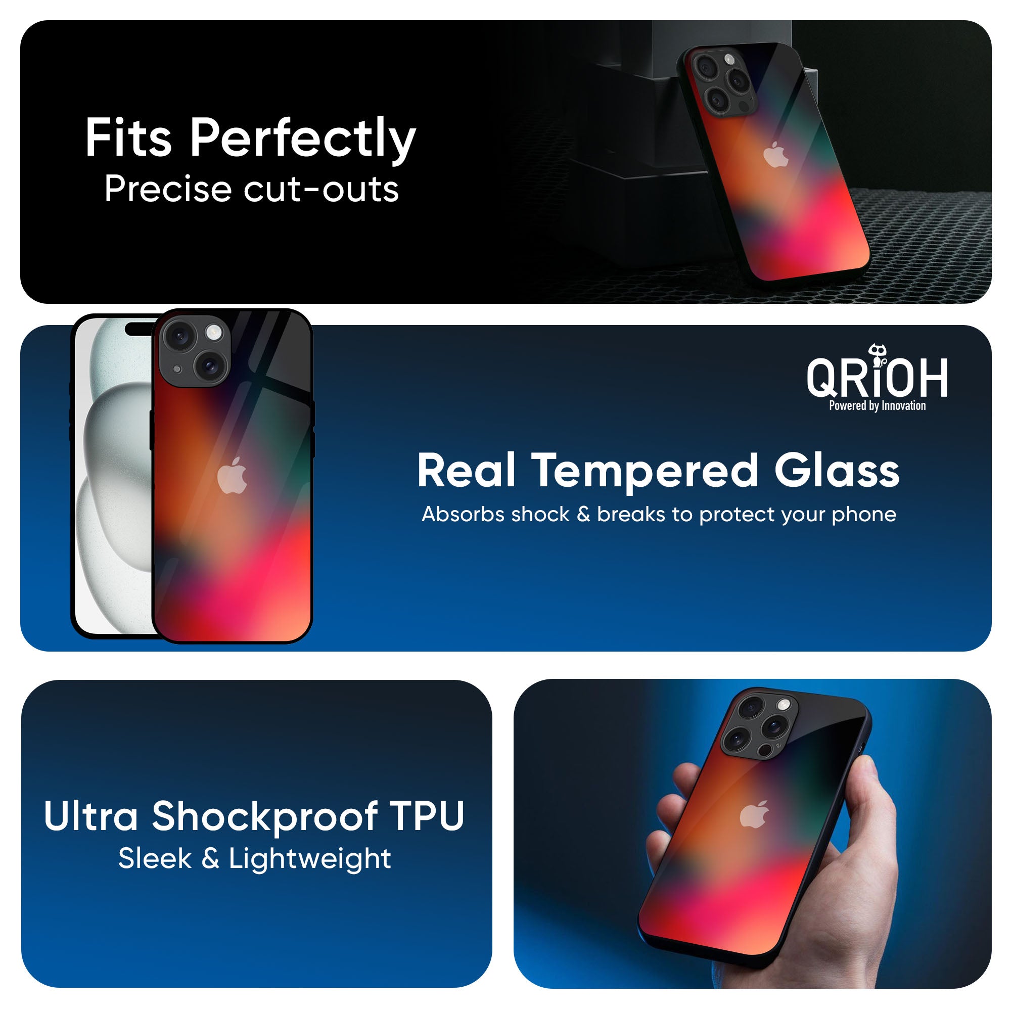 Playful Gradient Glass Case for iPhone 16 Pro Max