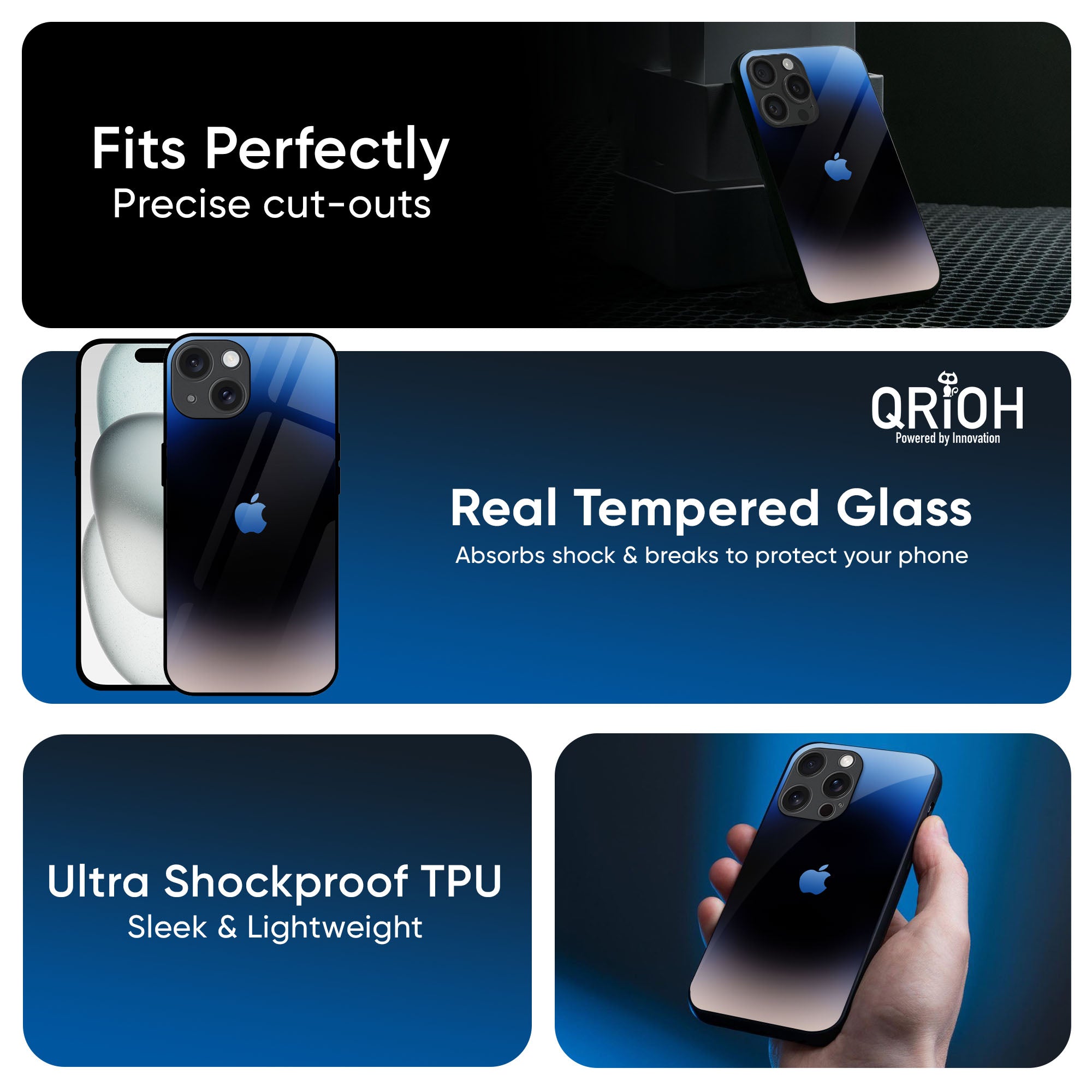 Evil Blue Glass Case for iPhone 16 Pro Max