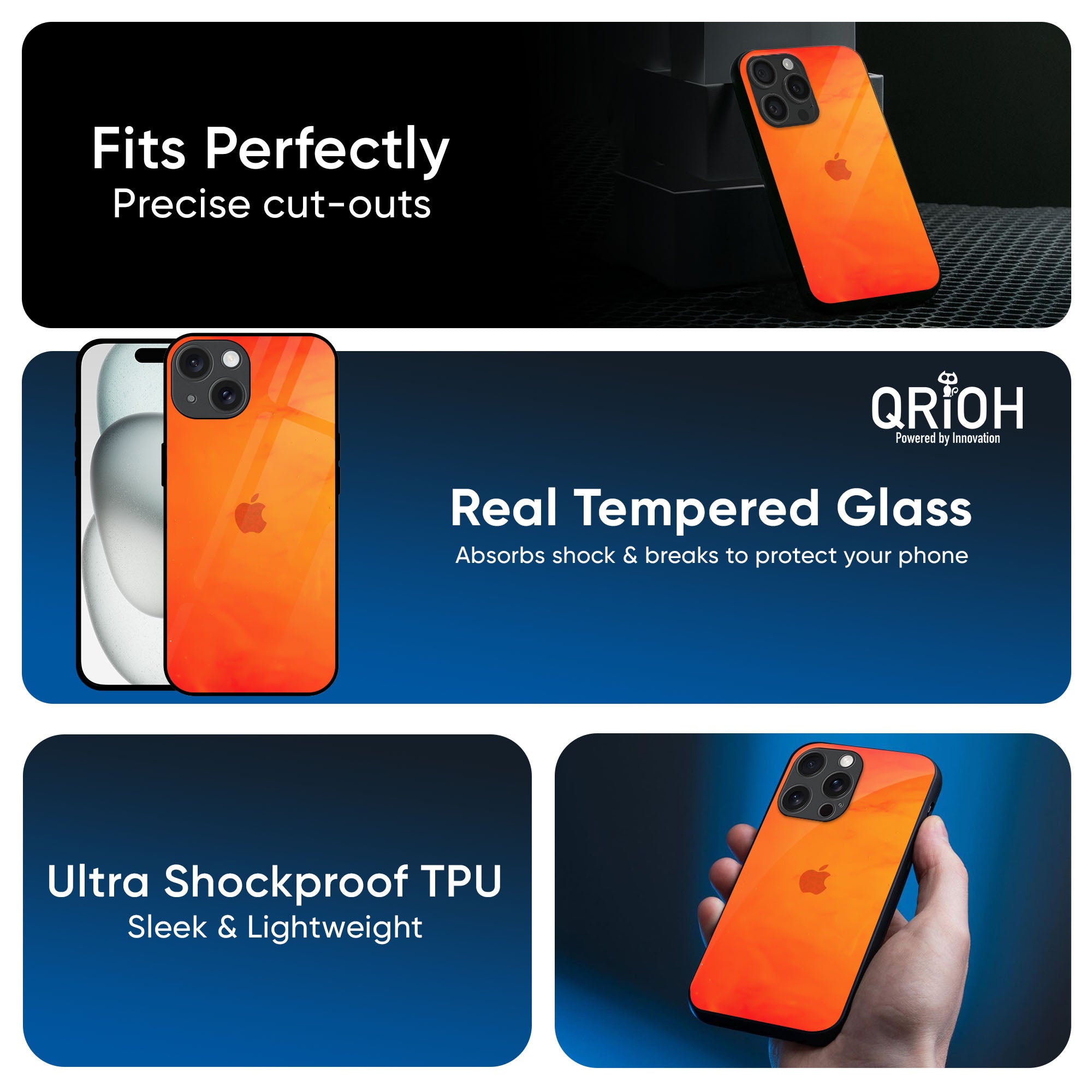 Tangy Orange Glass Case for iPhone 16 Pro Max