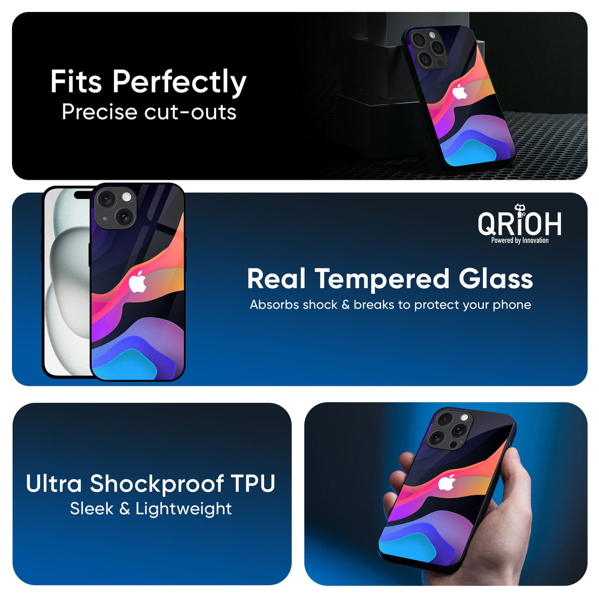 Colorful Fluid Glass Case for iPhone 17