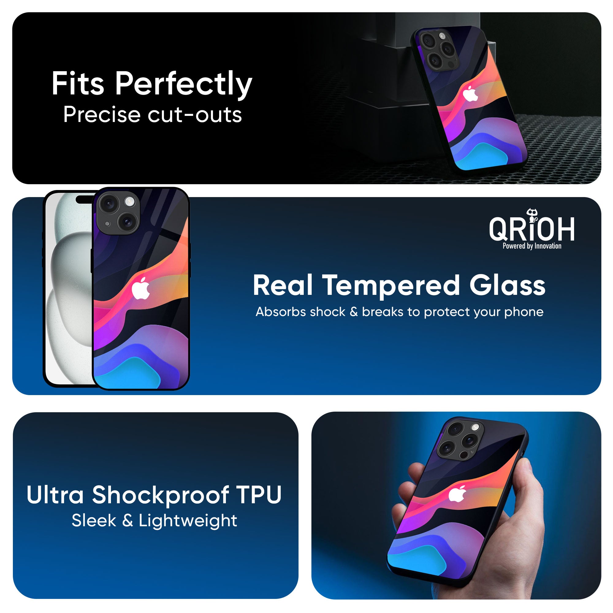 Colorful Fluid Glass Case for iPhone 16 Pro Max