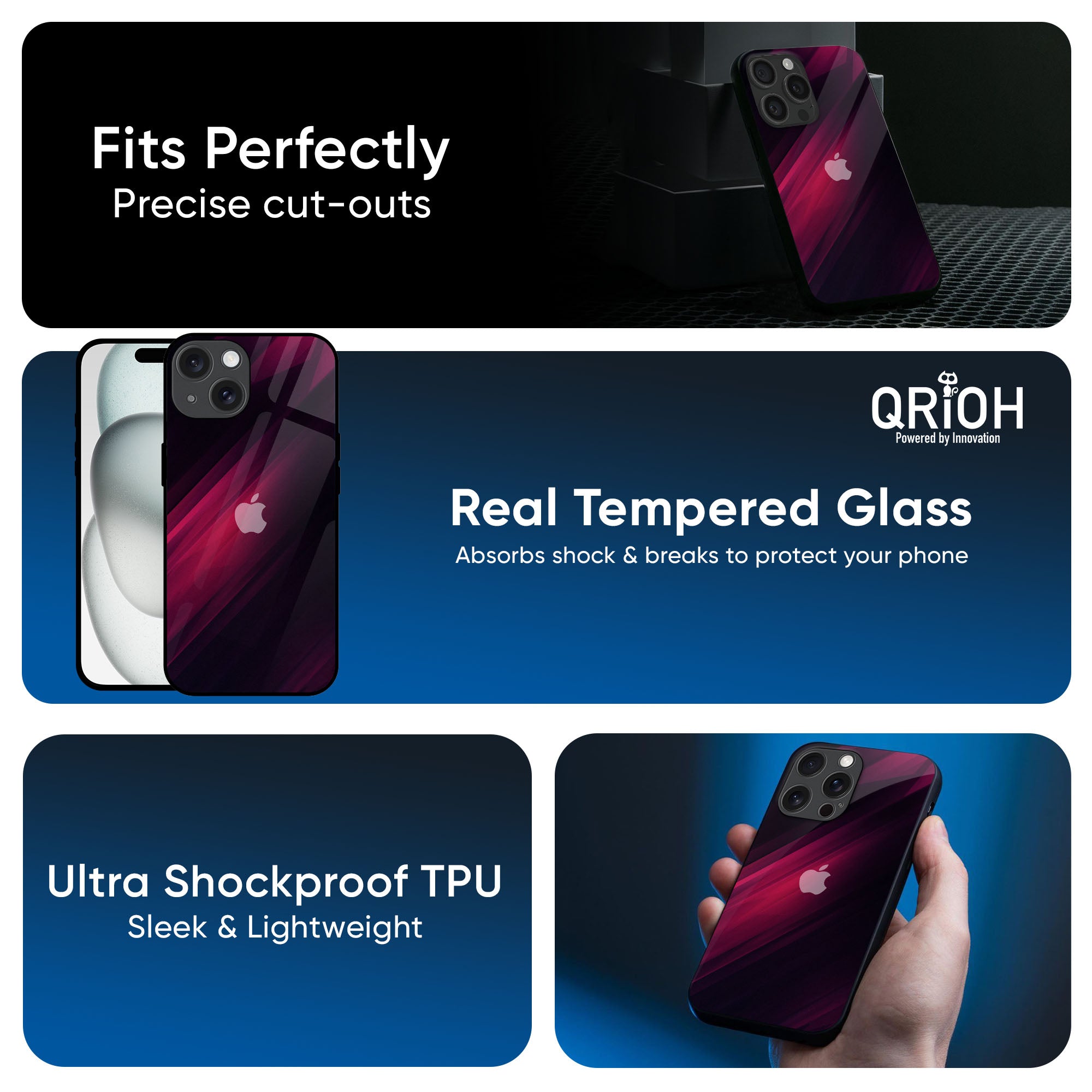 Razor Black Glass Case for iPhone 16 Pro Max