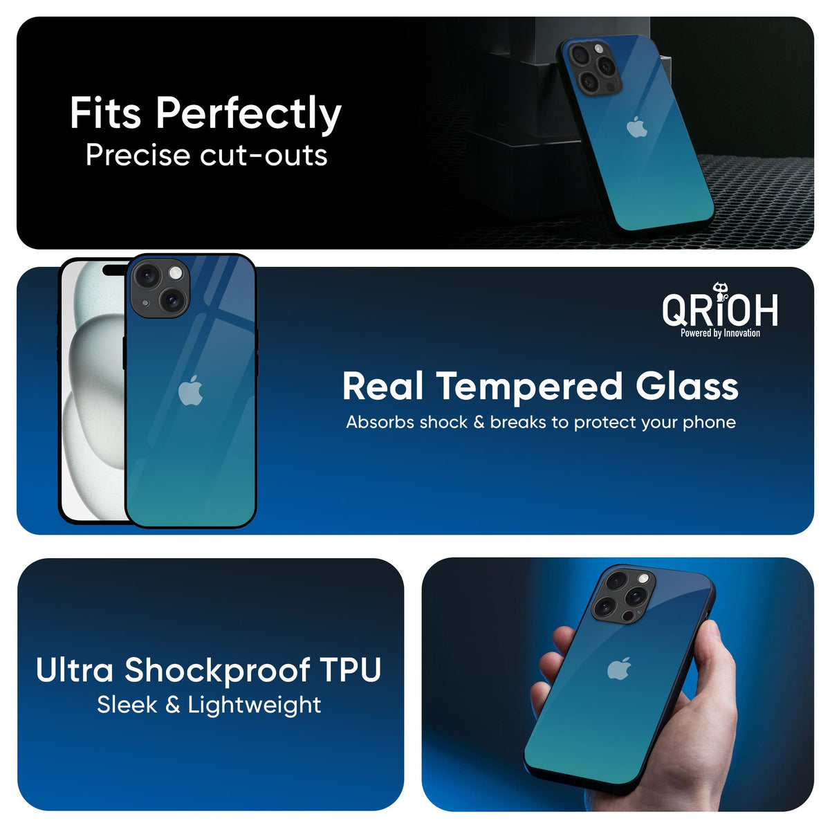 Celestial Blue Glass Case For iPhone 17 Air