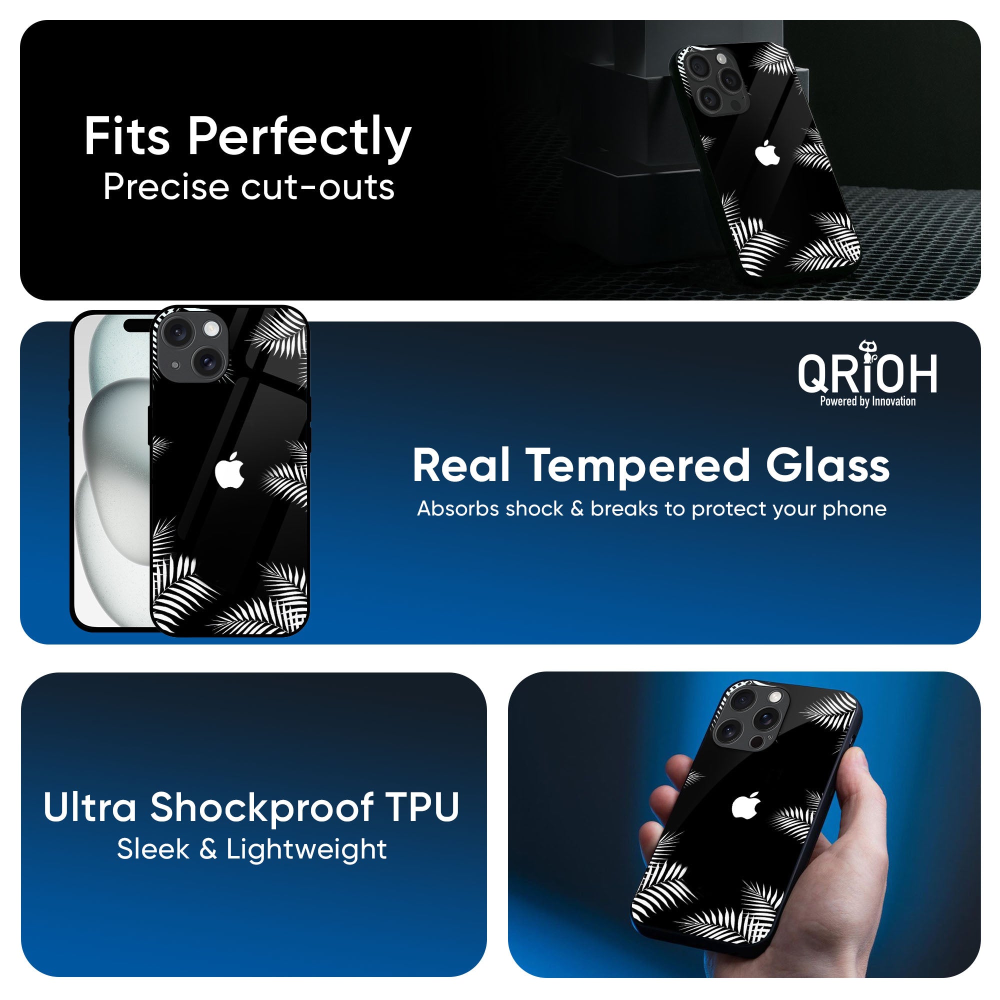 Zealand Fern Design Glass Case For iPhone 16 Pro Max