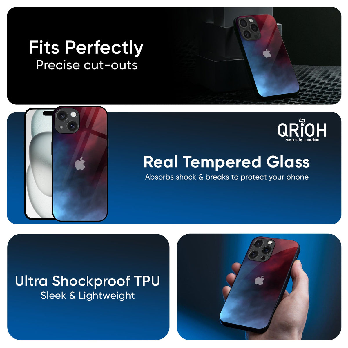 Smokey Watercolor Glass Case for iPhone 17