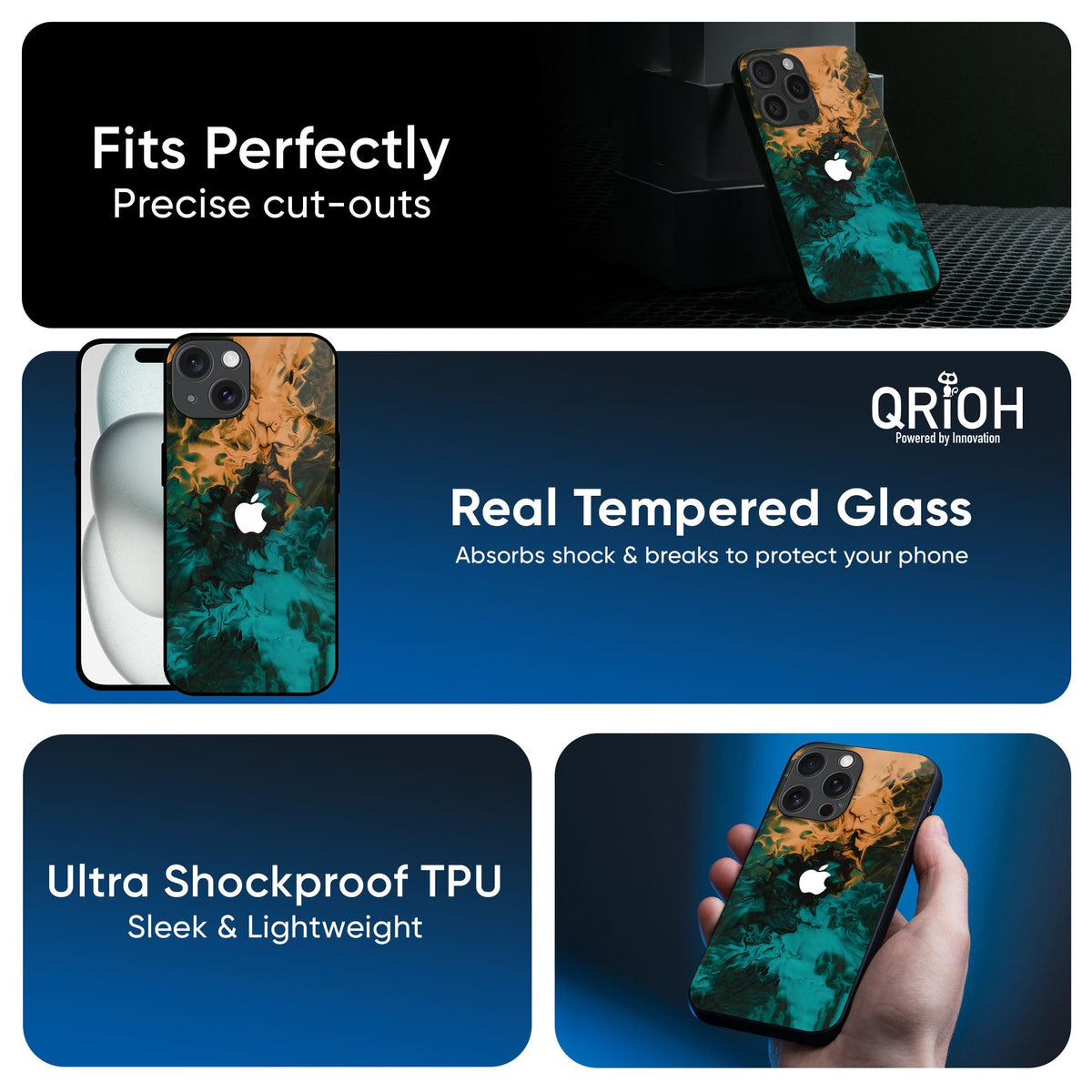 Watercolor Wave Glass Case for iPhone 17 Air