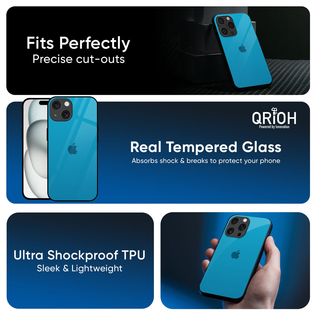 Blue Aqua Glass Case for iPhone 17 Air