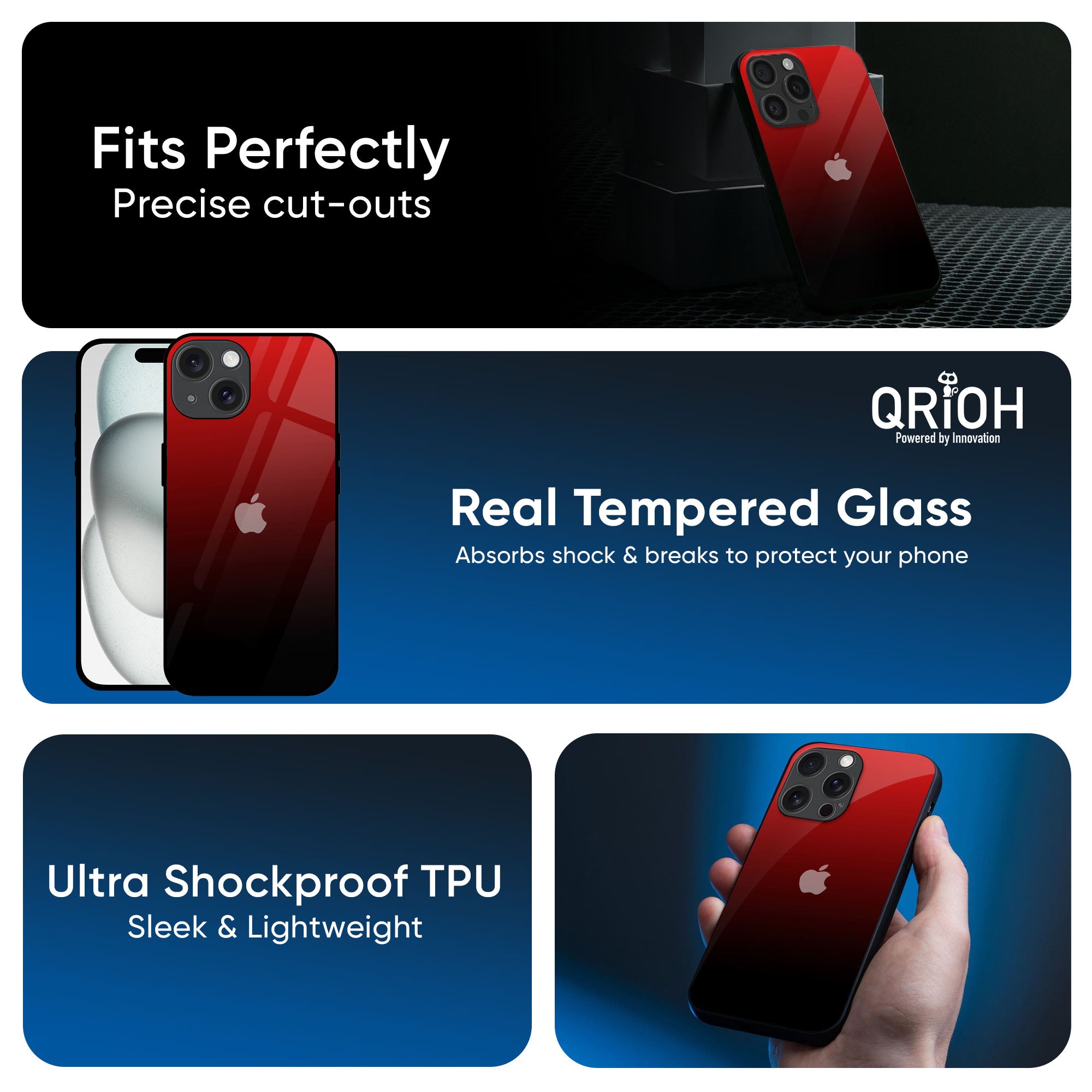 Maroon Faded Glass Case for iPhone 16 Pro Max