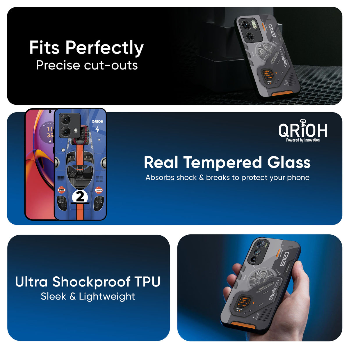 Car Adiction Glass Case for Motorola Edge 30