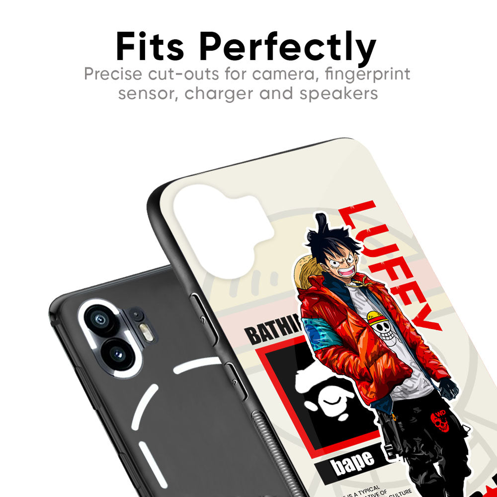 Bape Luffy Glass Case for Nothing Phone 2a Plus