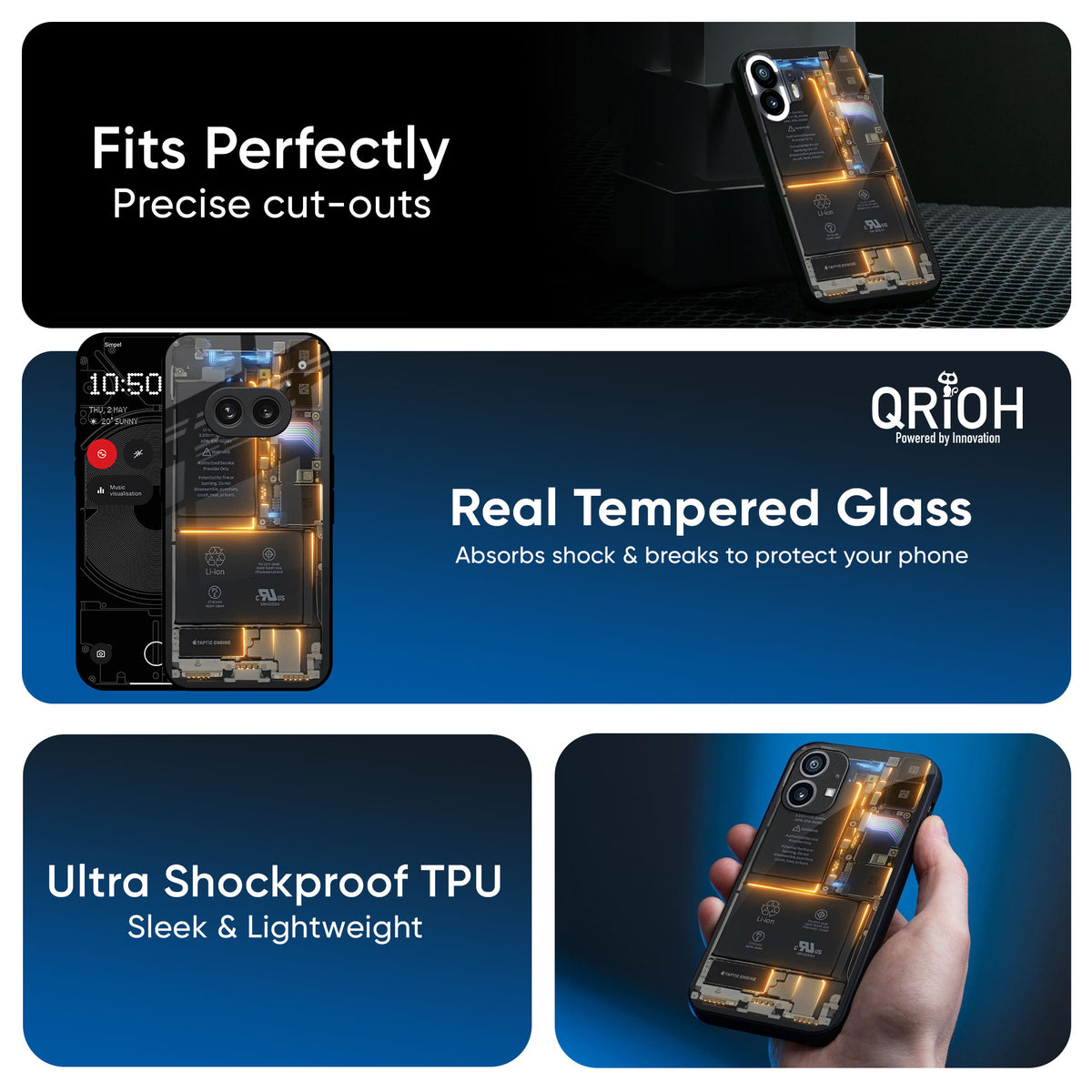 Glow Up Skeleton Glass Case for Nothing CMF Phone 1