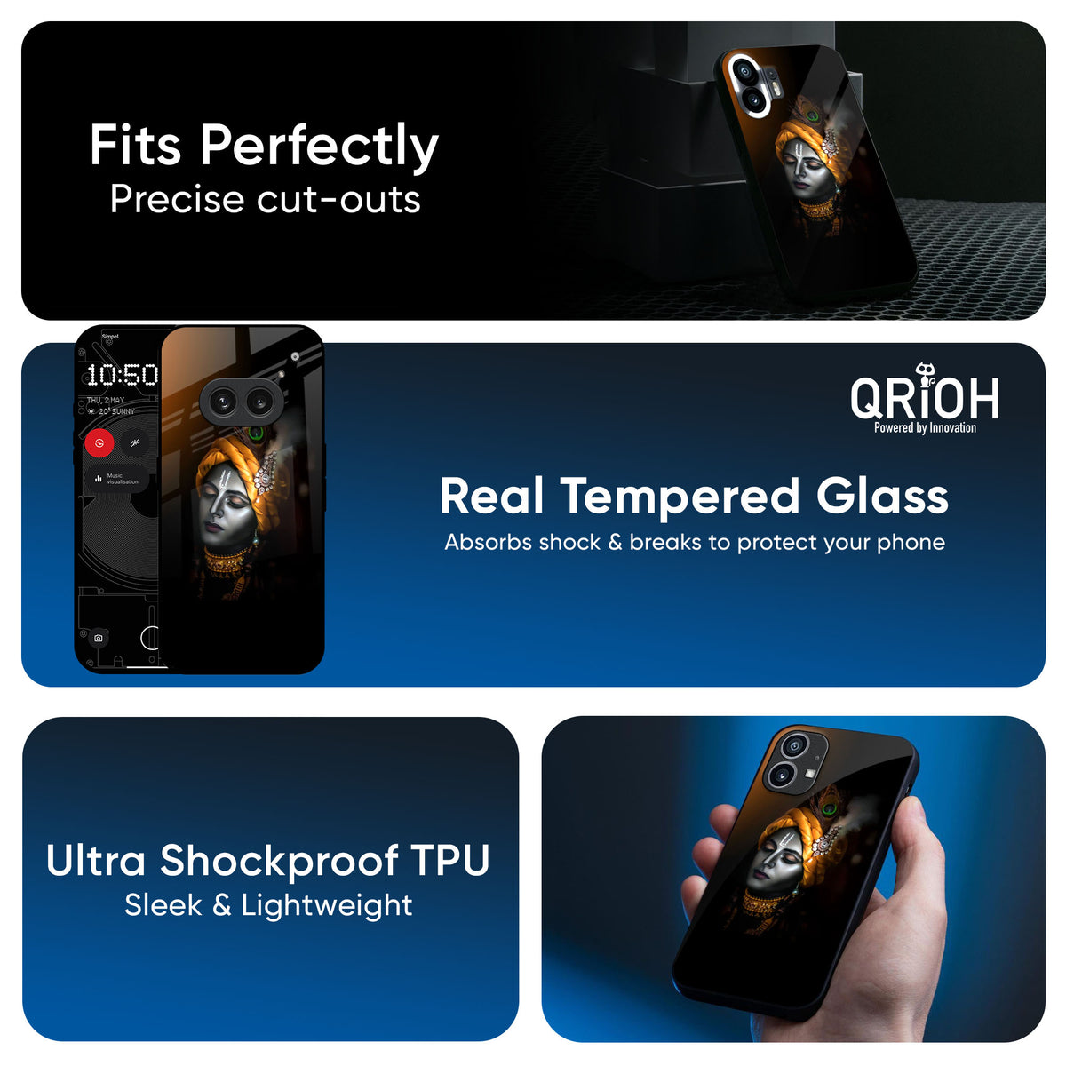 Ombre Krishna Glass Case for Nothing CMF Phone 1