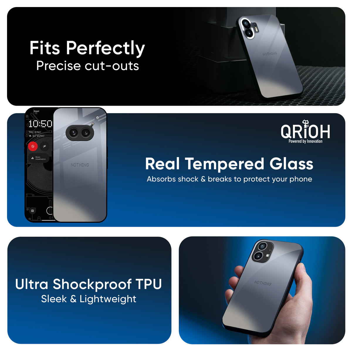 Space Grey Gradient Glass Case for Nothing CMF Phone 1