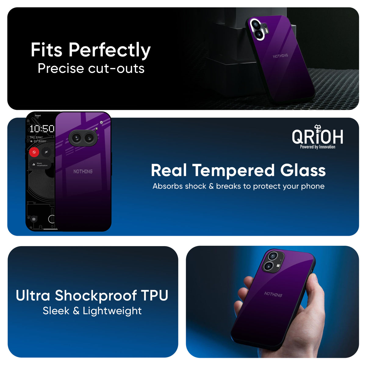 Harbor Royal Blue Glass Case For Nothing CMF Phone 1