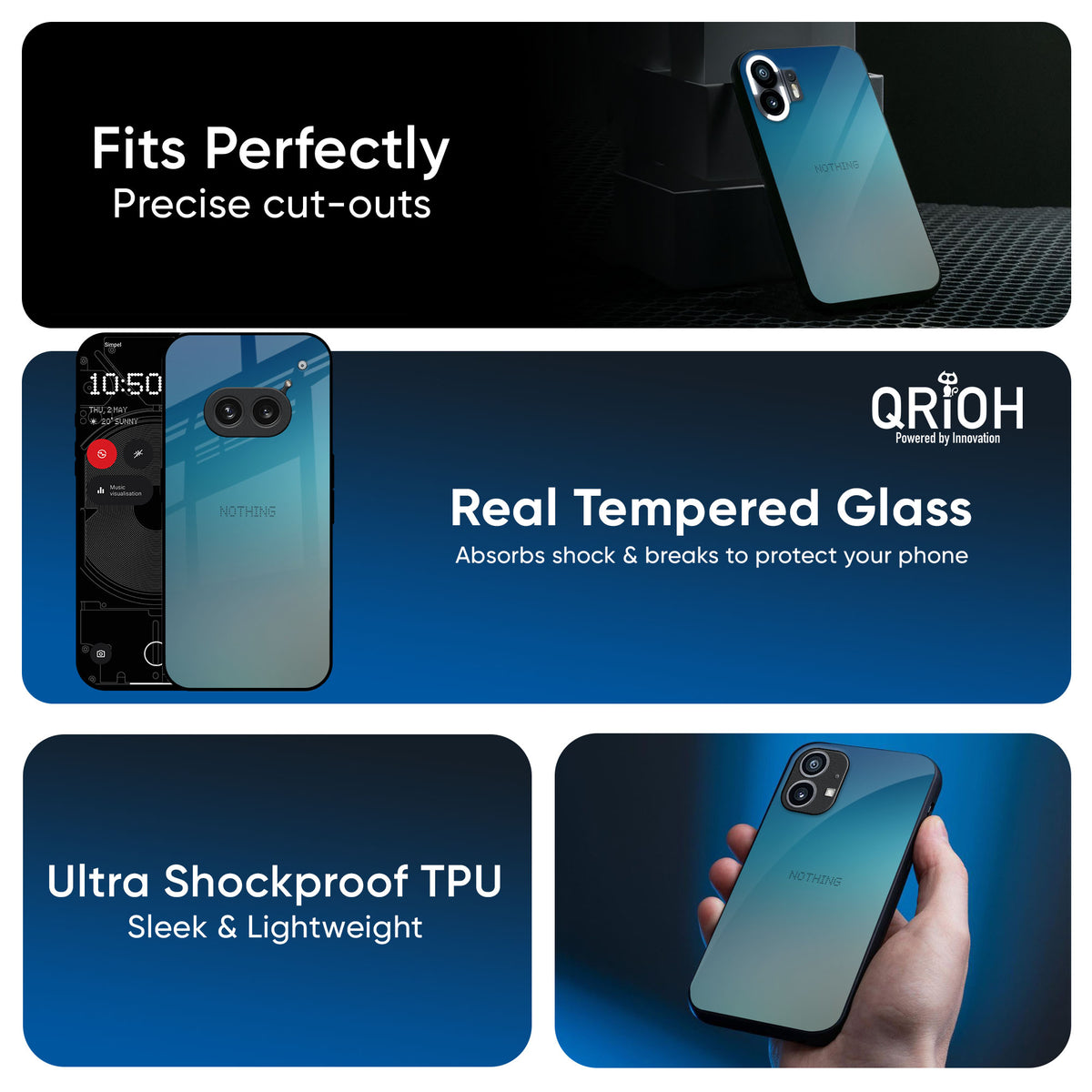 Sea Theme Gradient Glass Case for Nothing CMF Phone 1