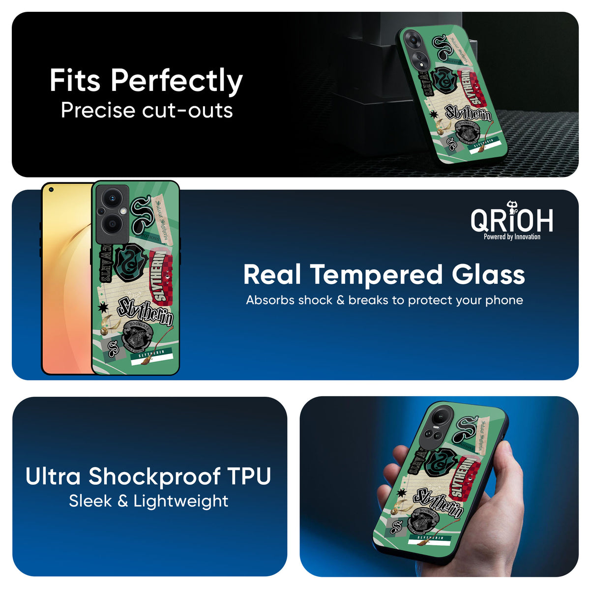 Slytherin Glass Case for OPPO A3 Pro 5G