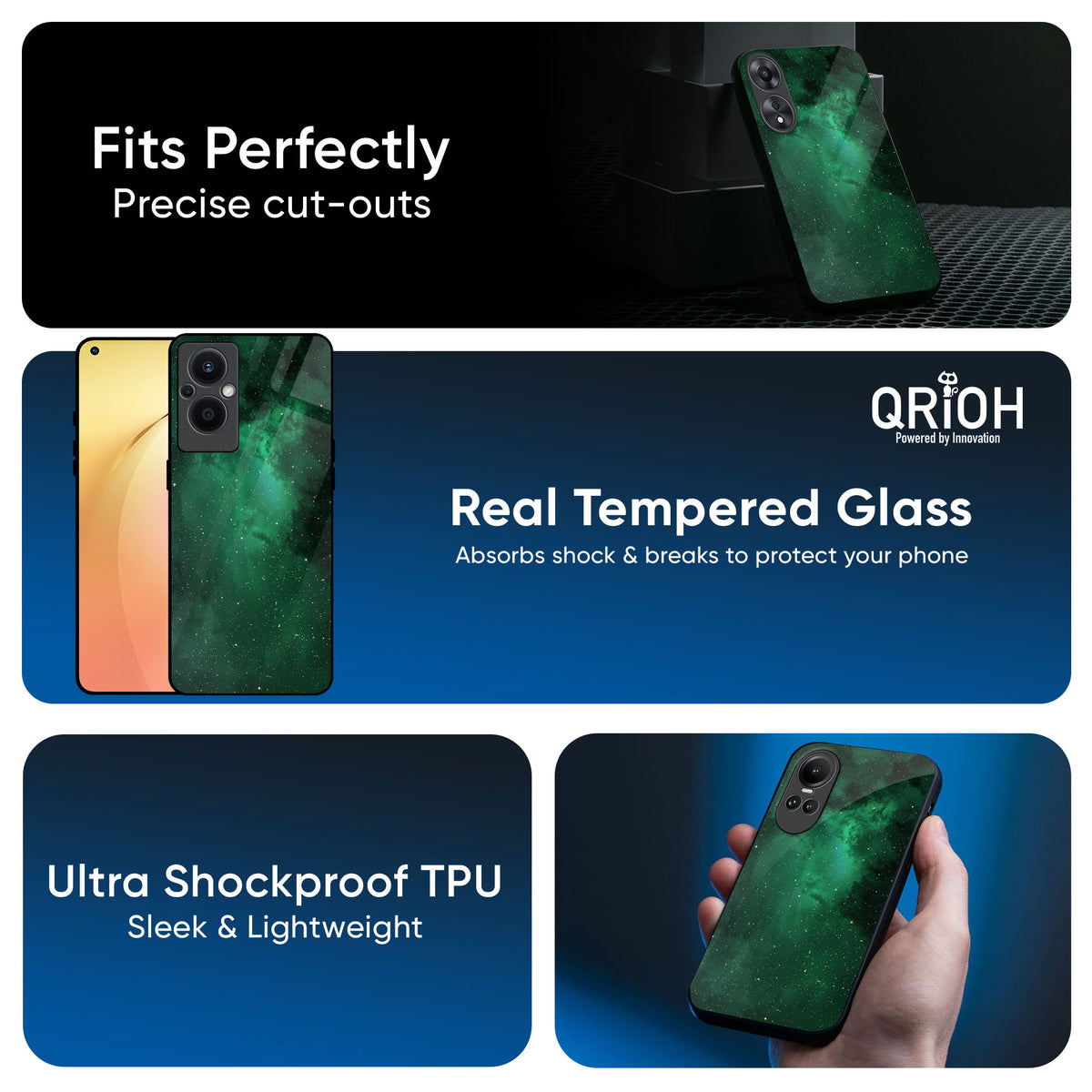 Emerald Firefly Glass Case For OPPO A3 Pro 5G