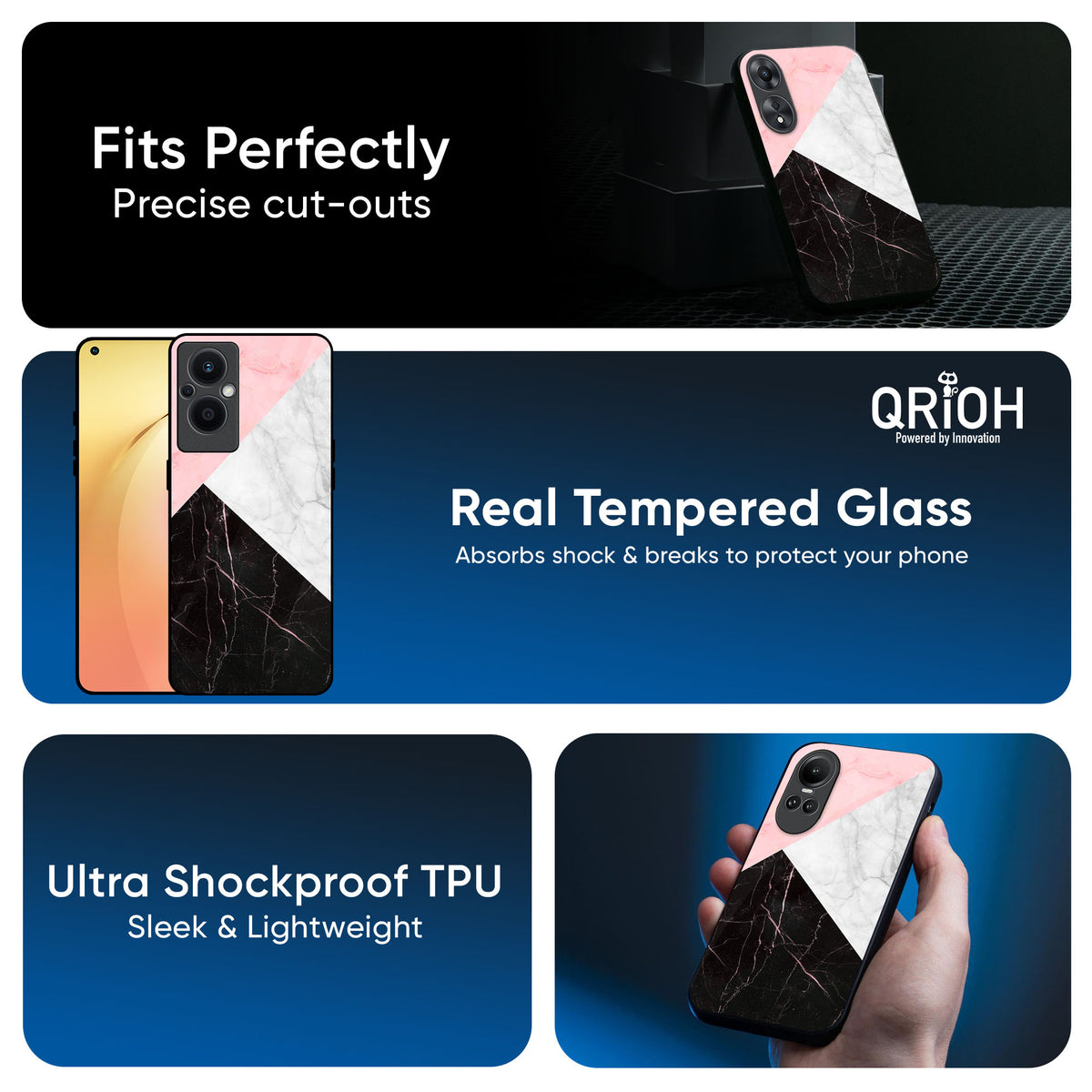 Marble Collage Art Glass Case For OPPO A3 Pro 5G