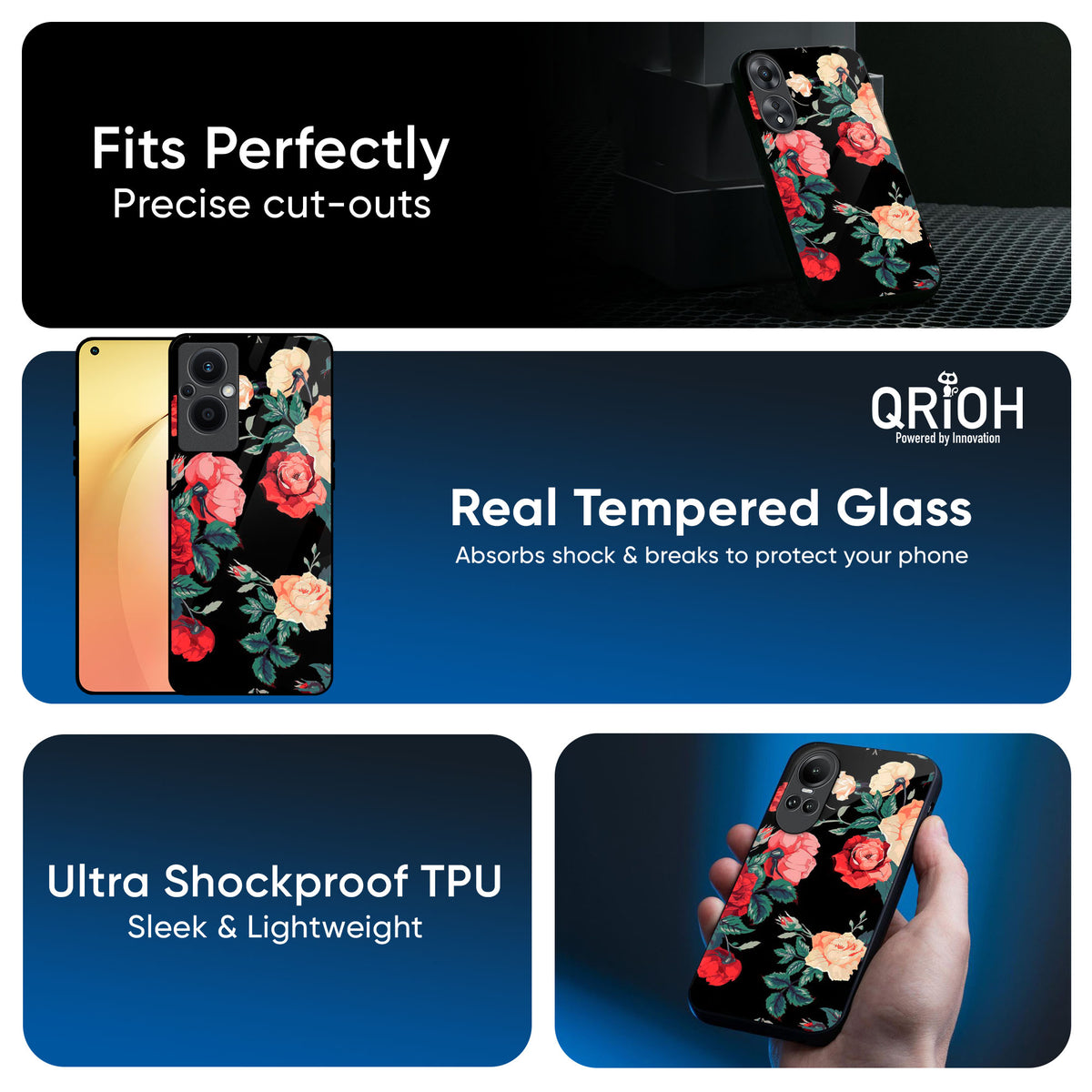 Floral Bunch Glass Case For OPPO A3 Pro 5G