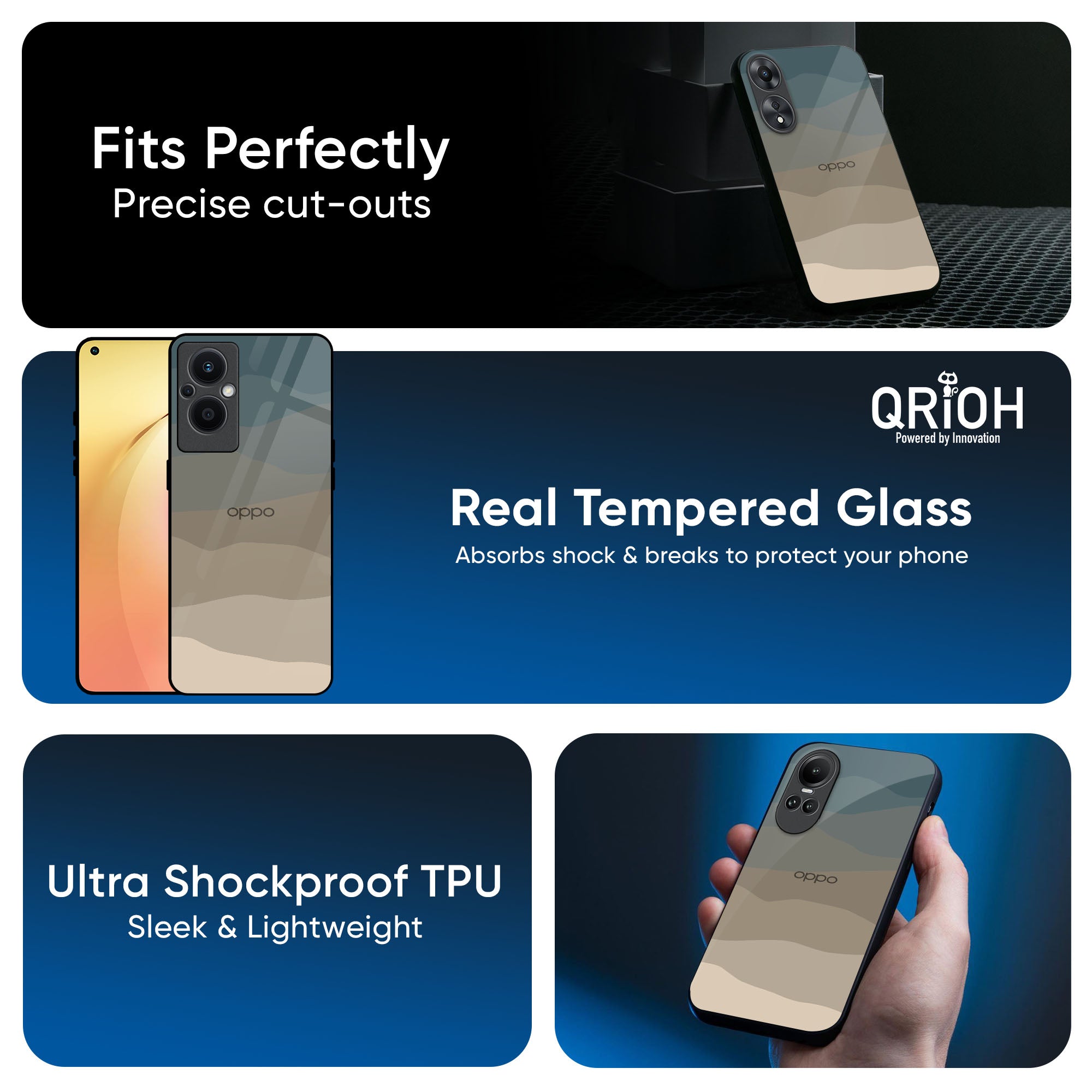 Abstract Mountain Pattern Glass Case for OPPO A3 Pro 5G