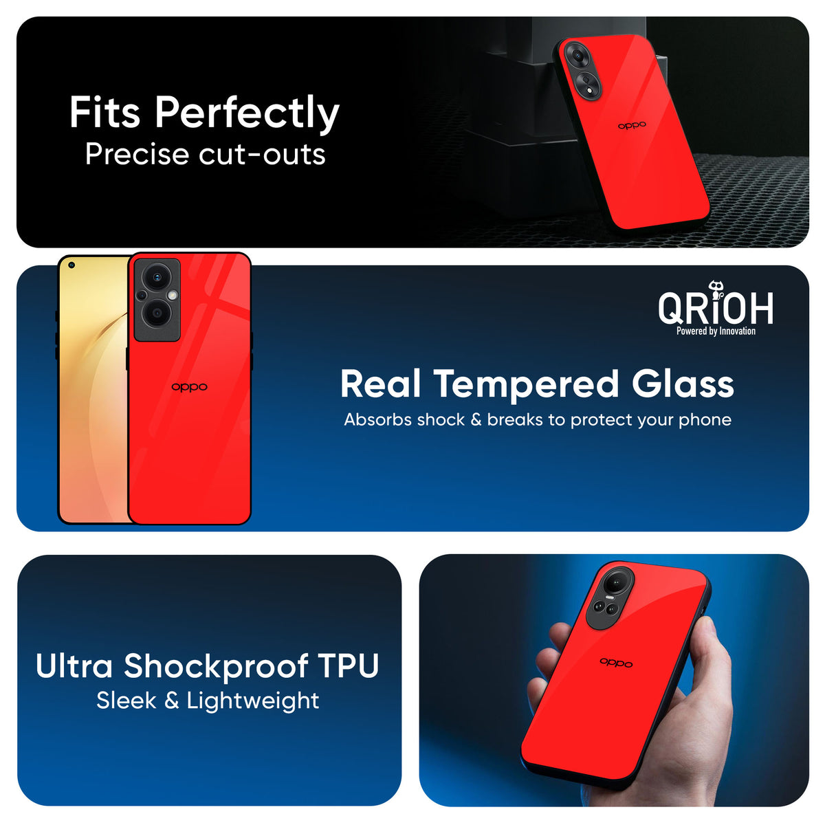 Blood Red Glass Case for OPPO A3 Pro 5G