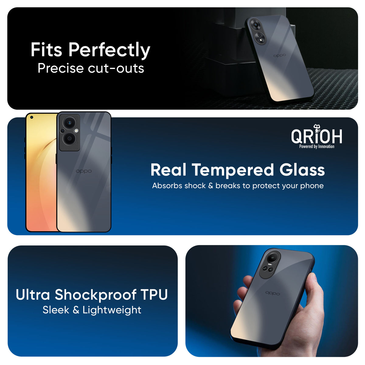 Metallic Gradient Glass Case for OPPO A3 Pro 5G