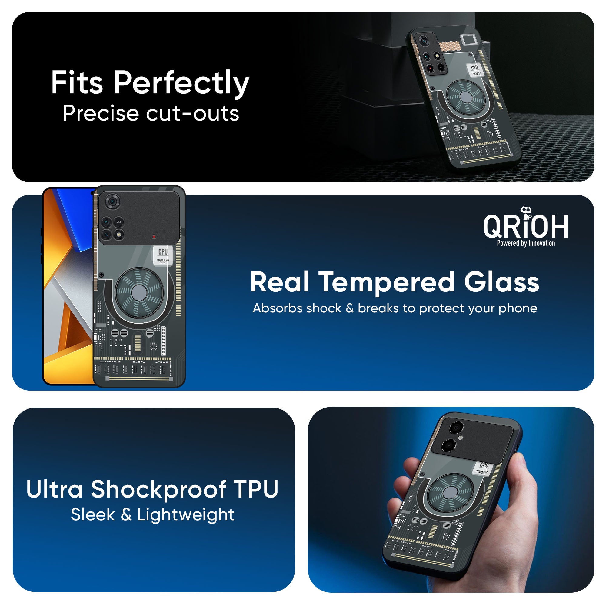 Motherboard Circuit Glass Case for Poco M4 Pro 5G
